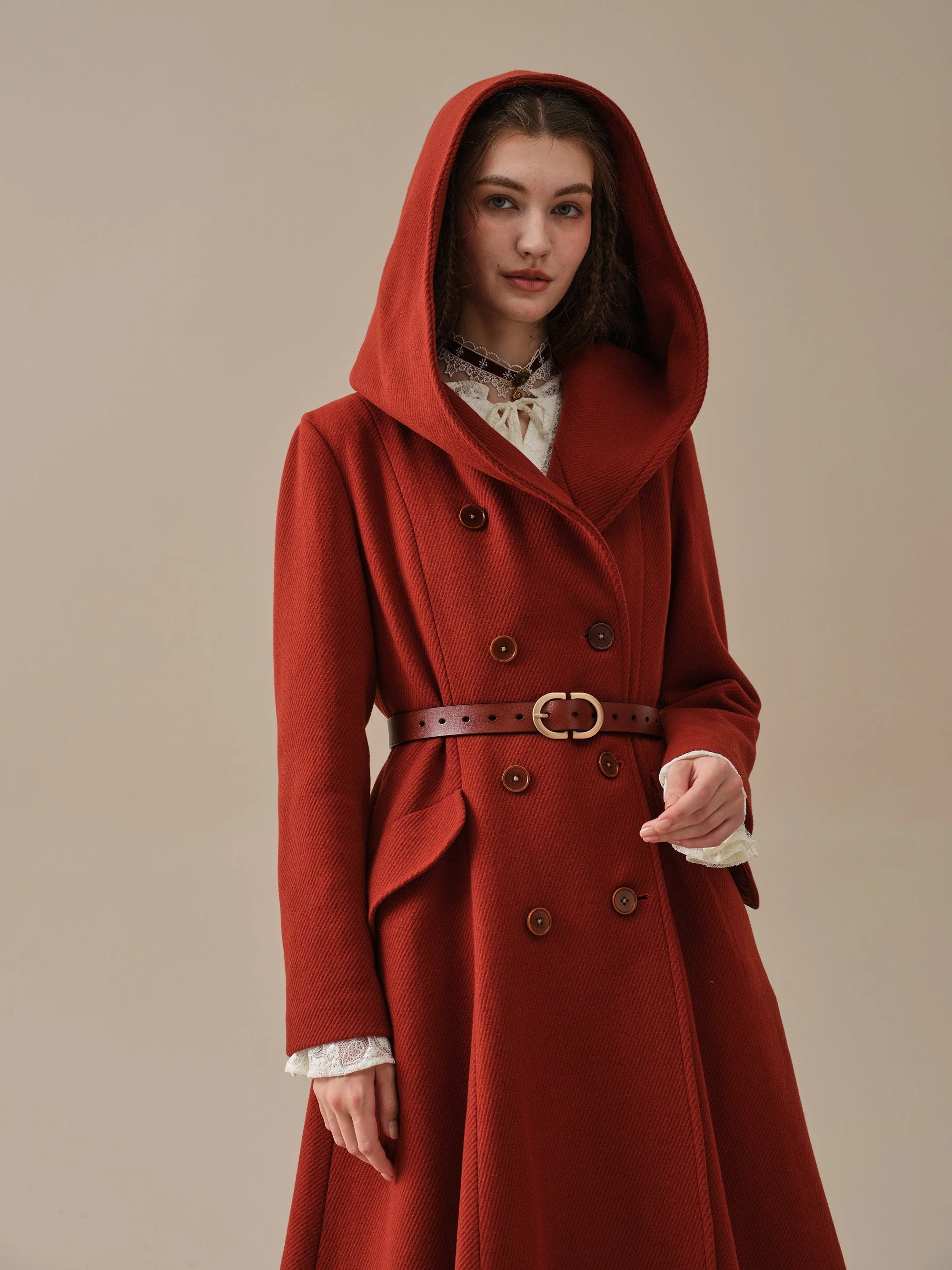 Trista 24 | 100% twill wool hooded coat - Image 11