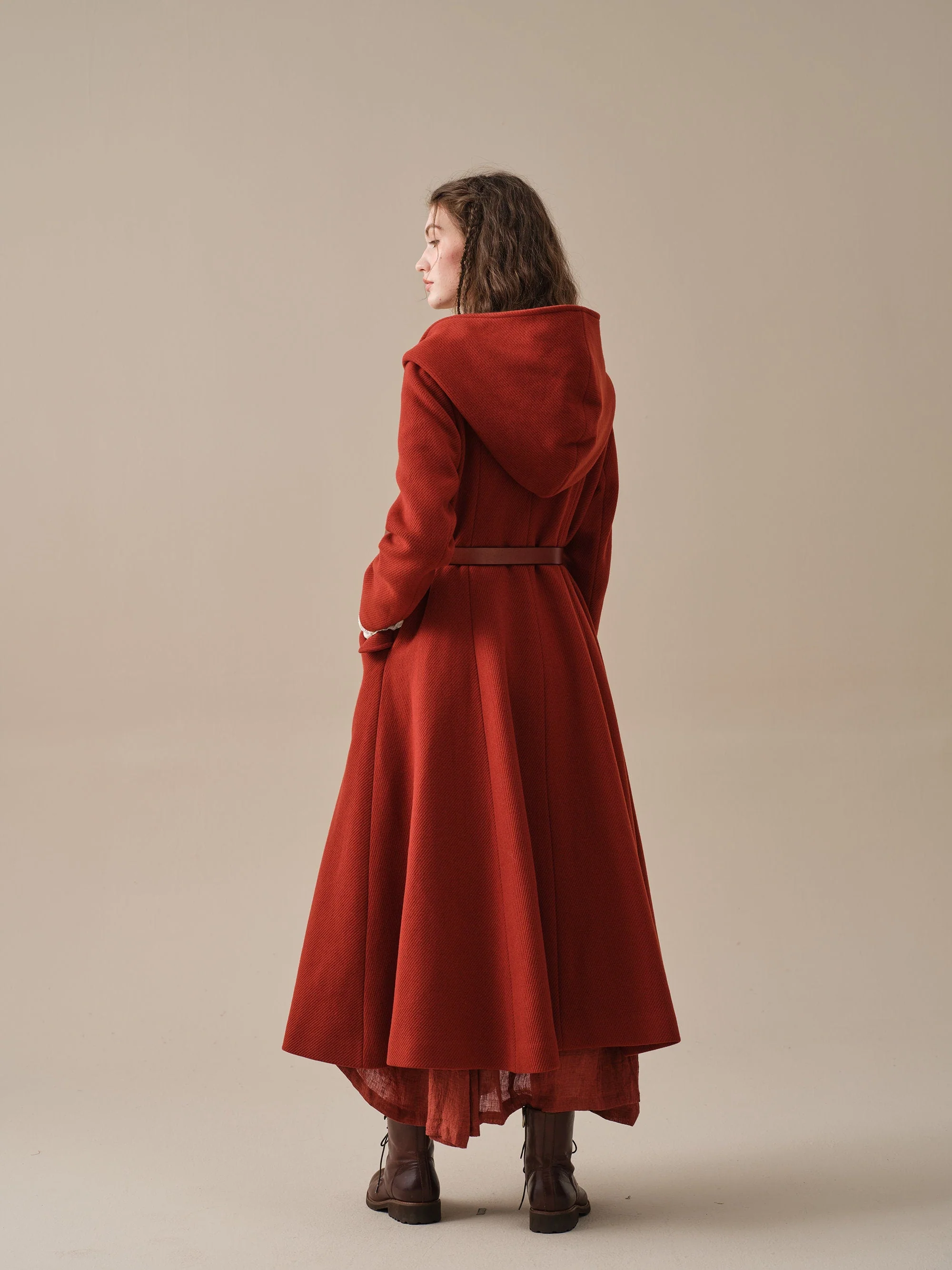Trista 24 | 100% twill wool hooded coat - Image 13