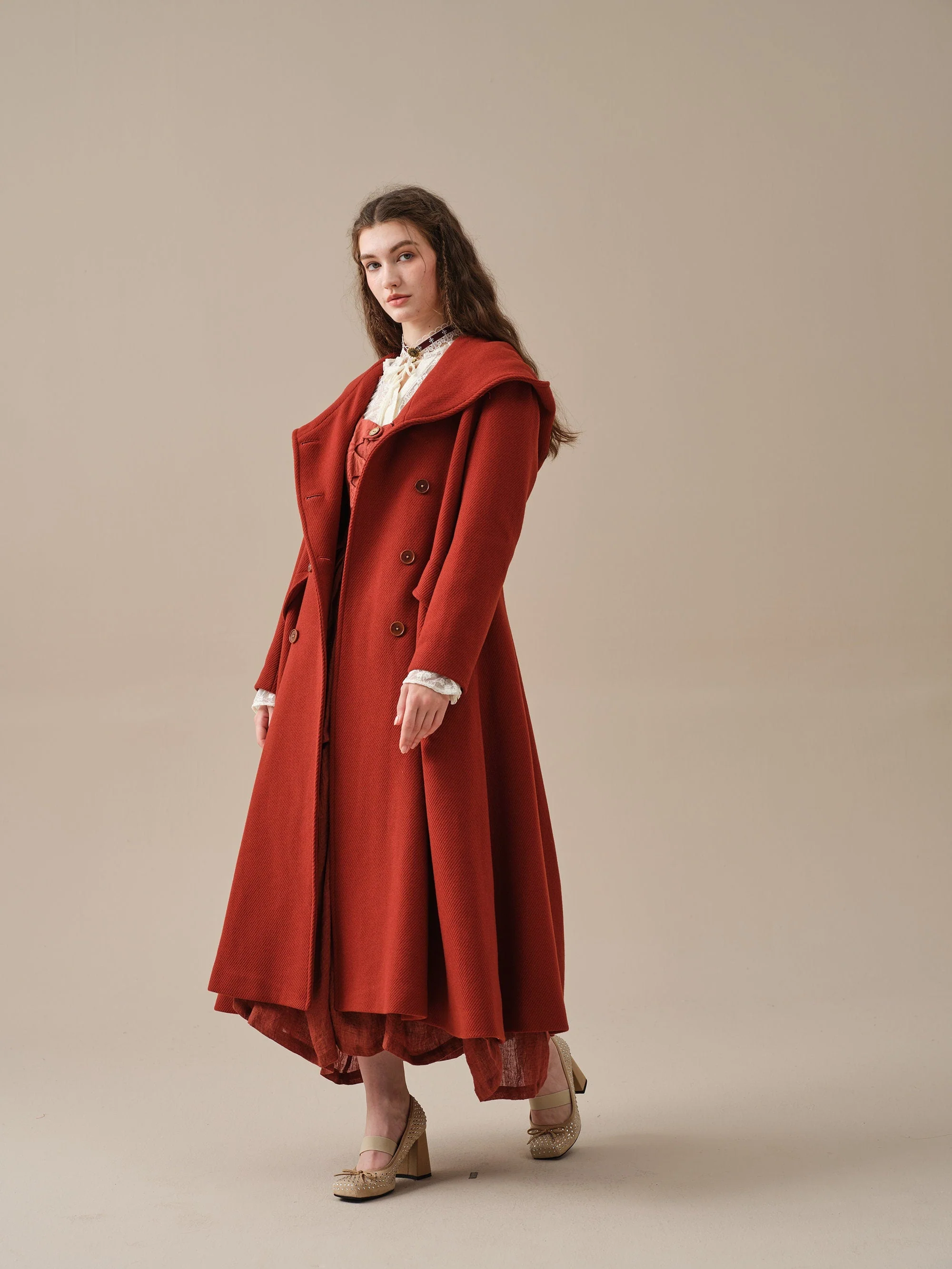 Trista 24 | 100% twill wool hooded coat - Image 17
