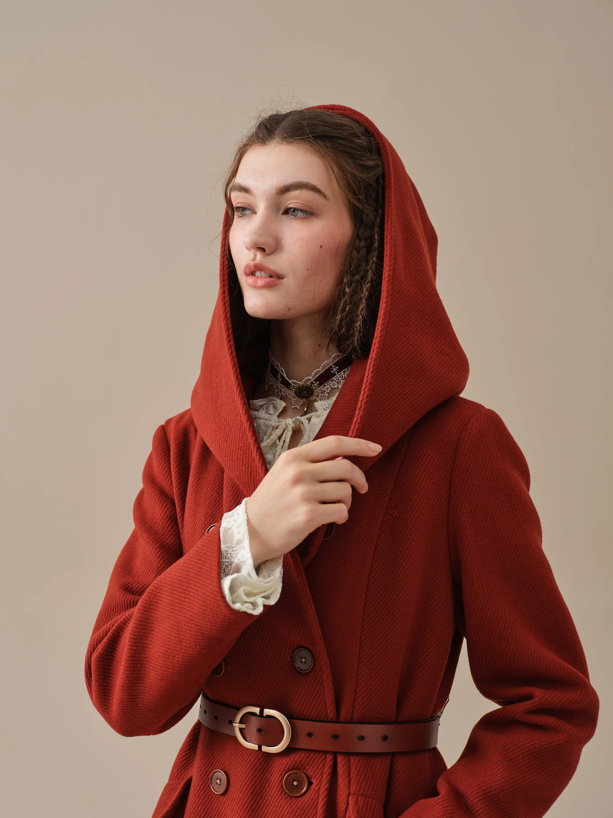 Trista 24 | 100% twill wool hooded coat - Image 21