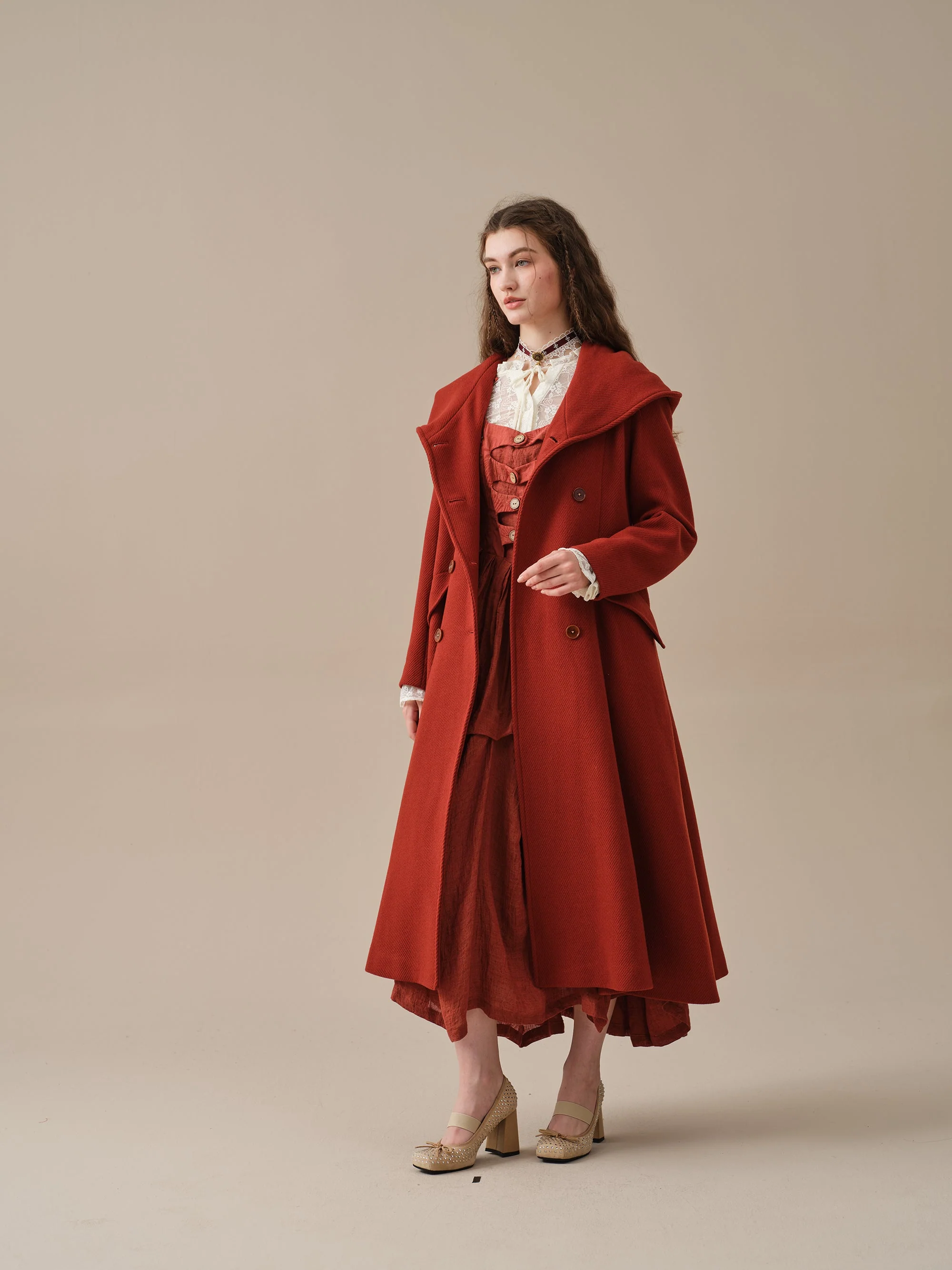 Trista 24 | 100% twill wool hooded coat - Image 24