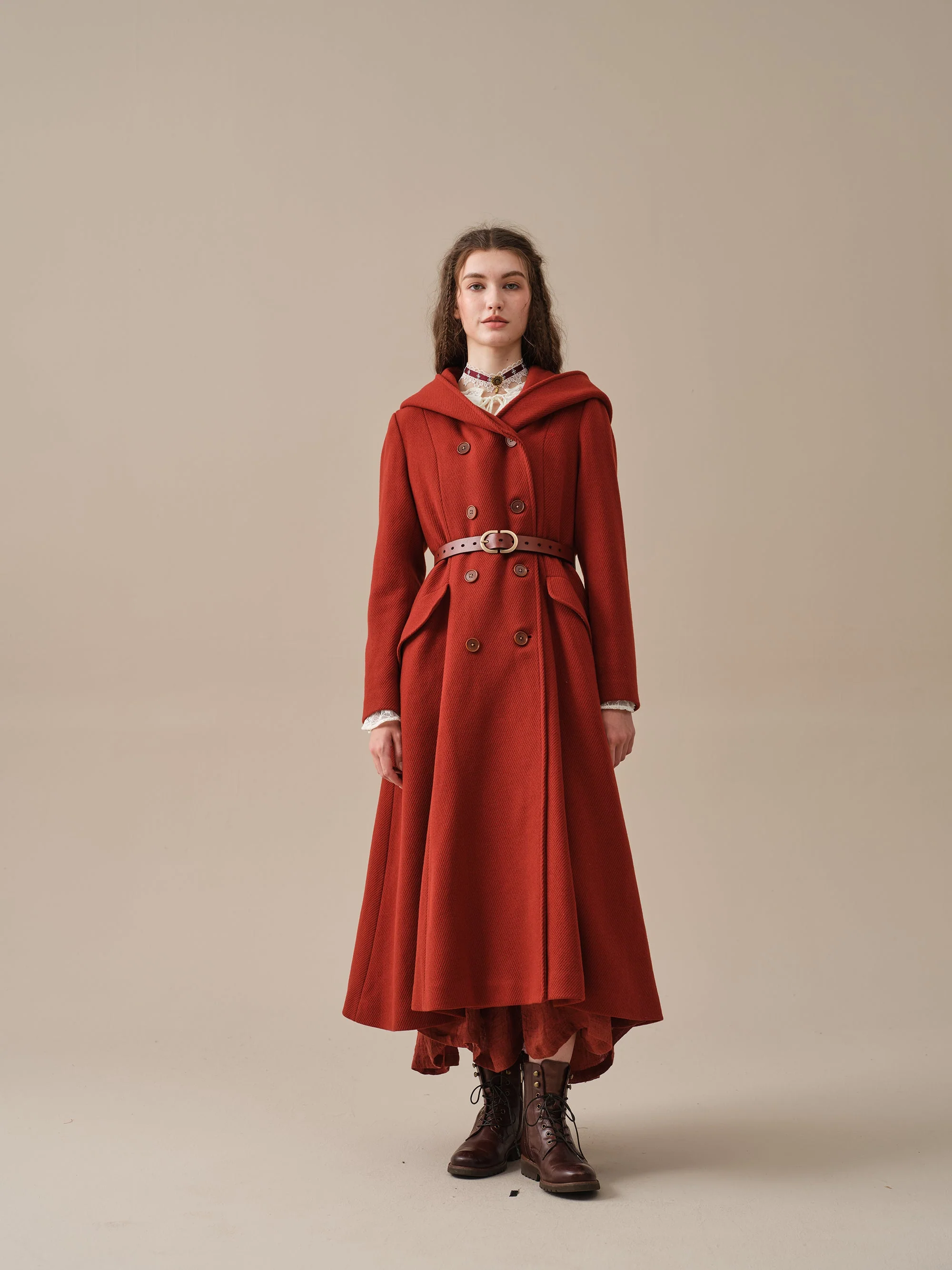 Trista 24 | 100% twill wool hooded coat - Image 25