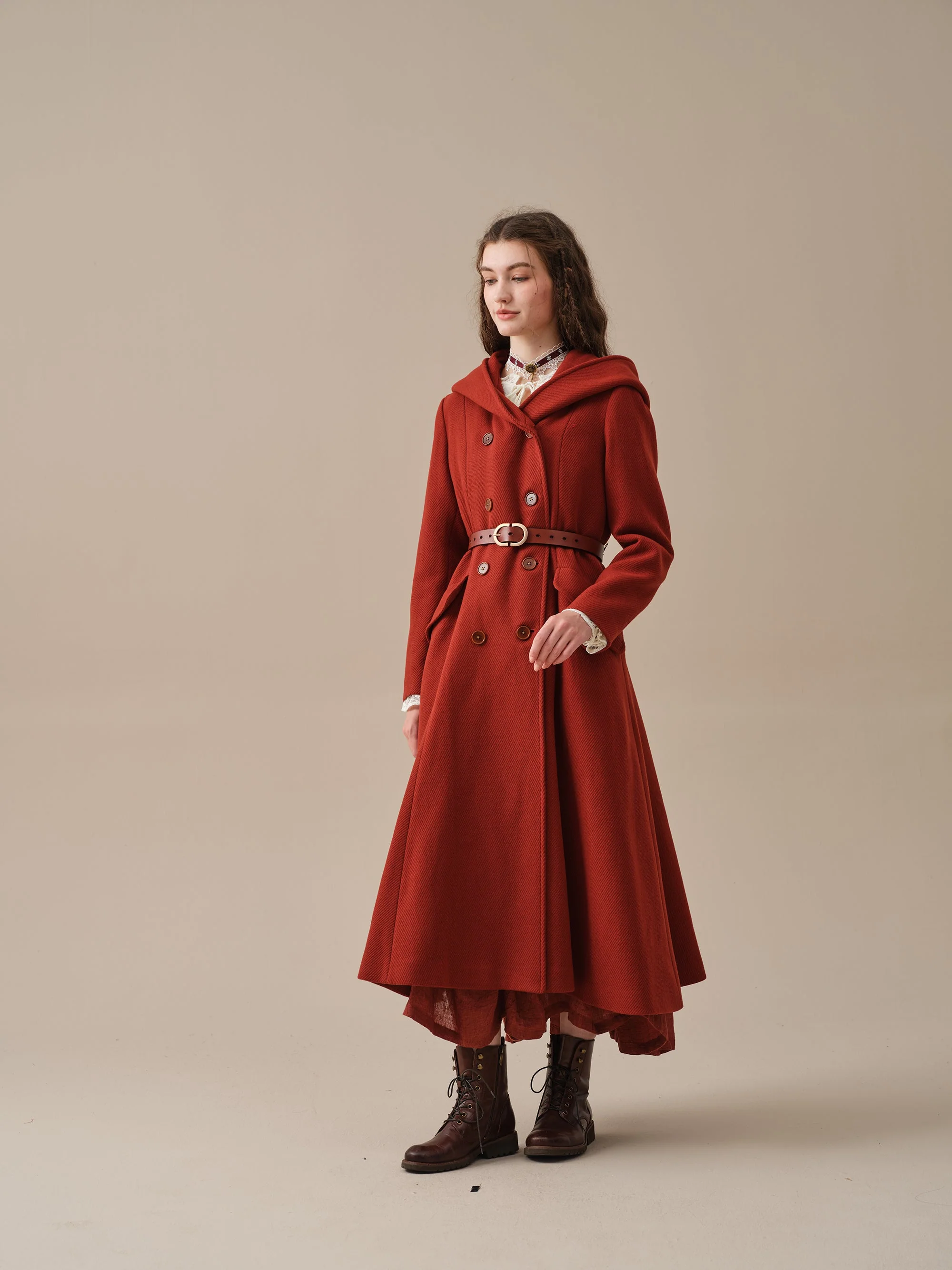 Trista 24 | 100% twill wool hooded coat - Image 26