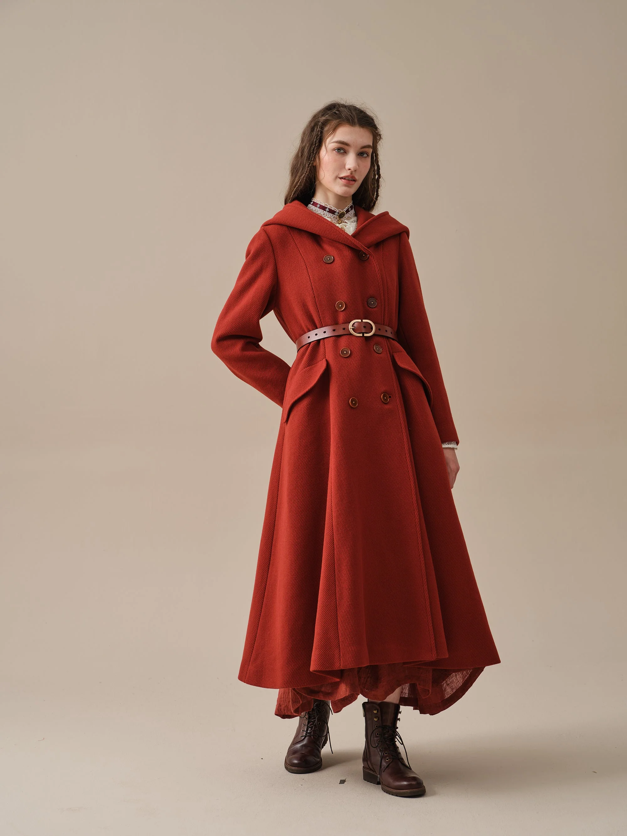 Trista 24 | 100% twill wool hooded coat - Image 27