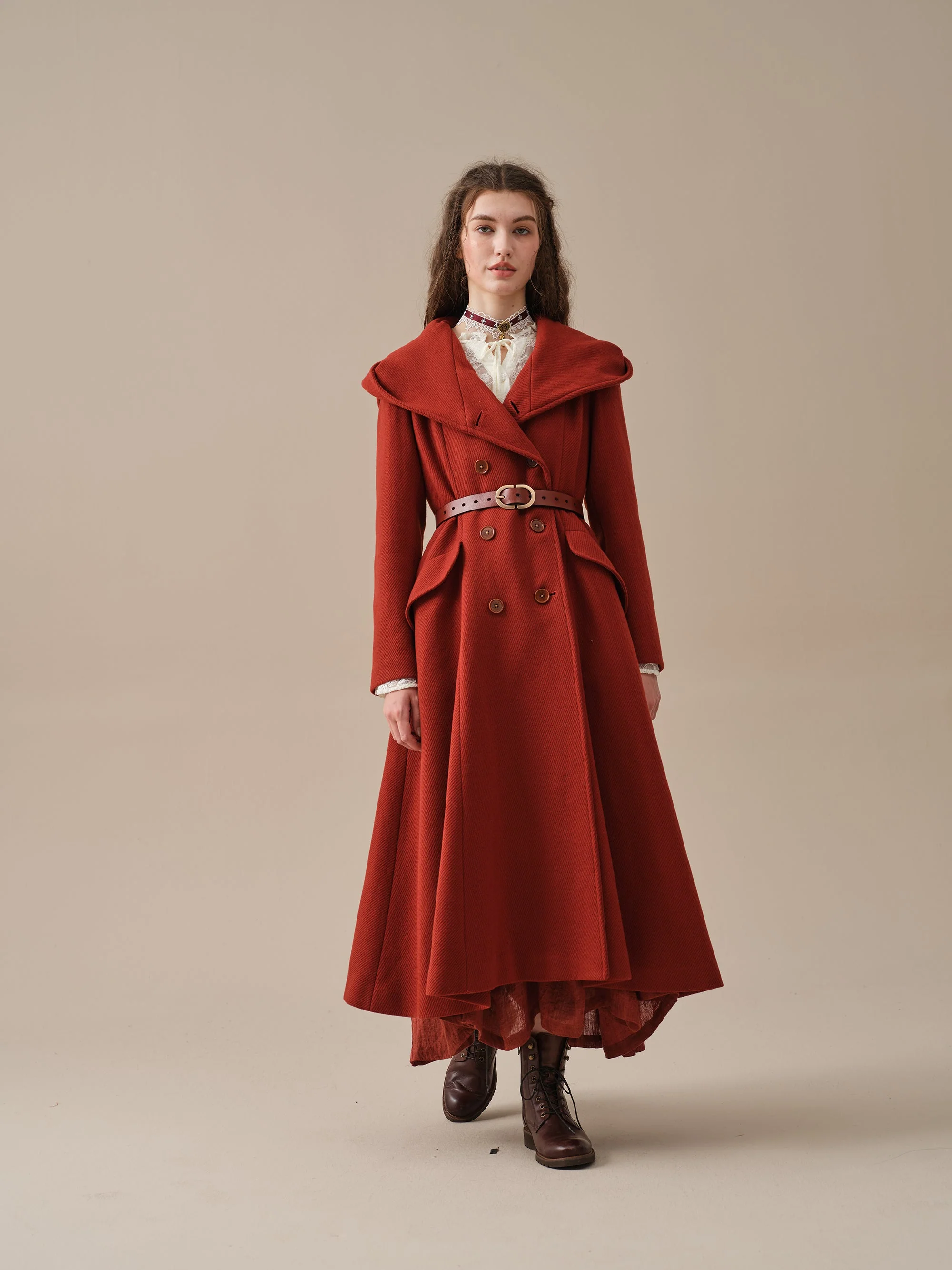 Trista 24 | 100% twill wool hooded coat - Image 28
