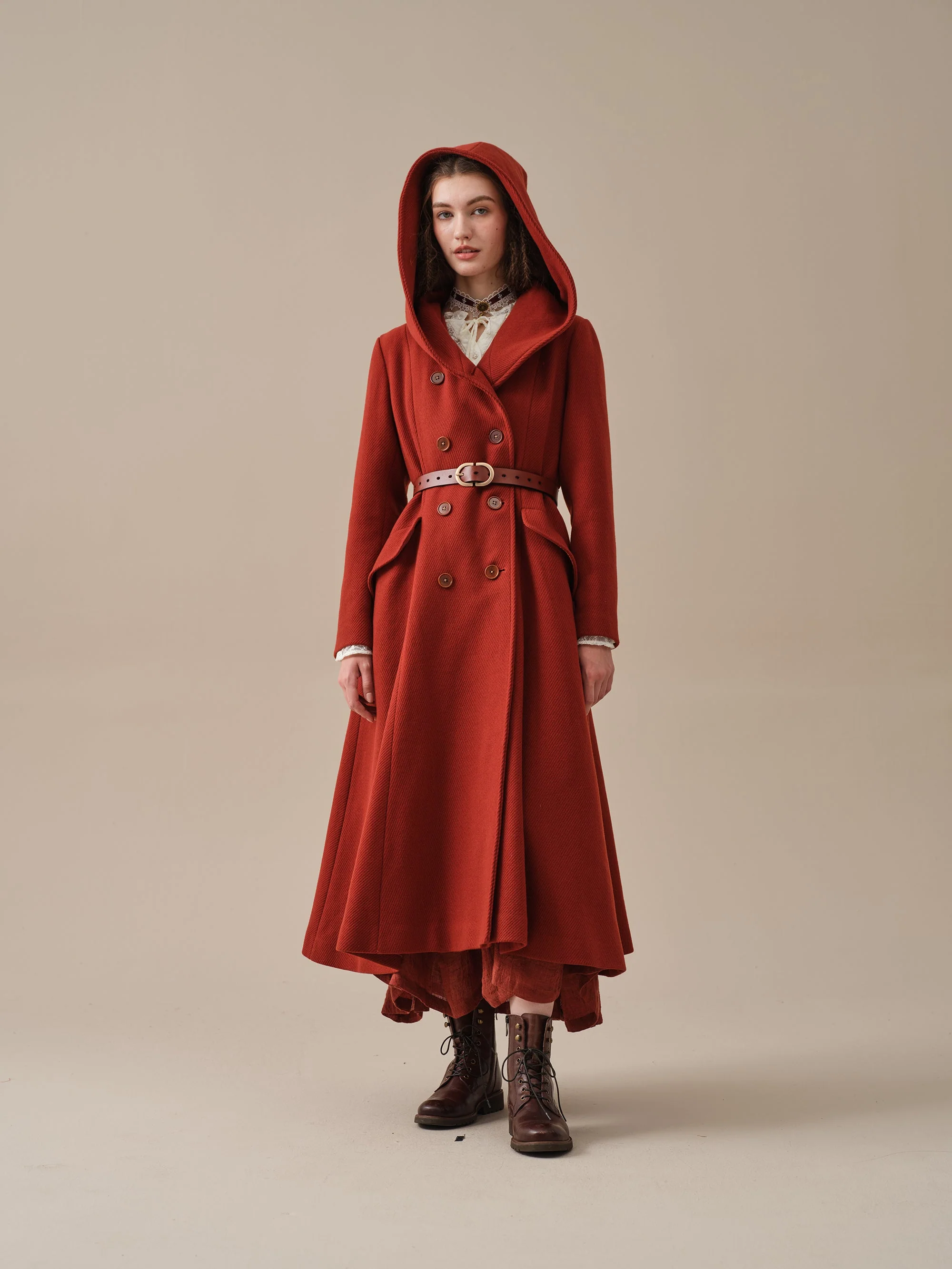 Trista 24 | 100% twill wool hooded coat - Image 29