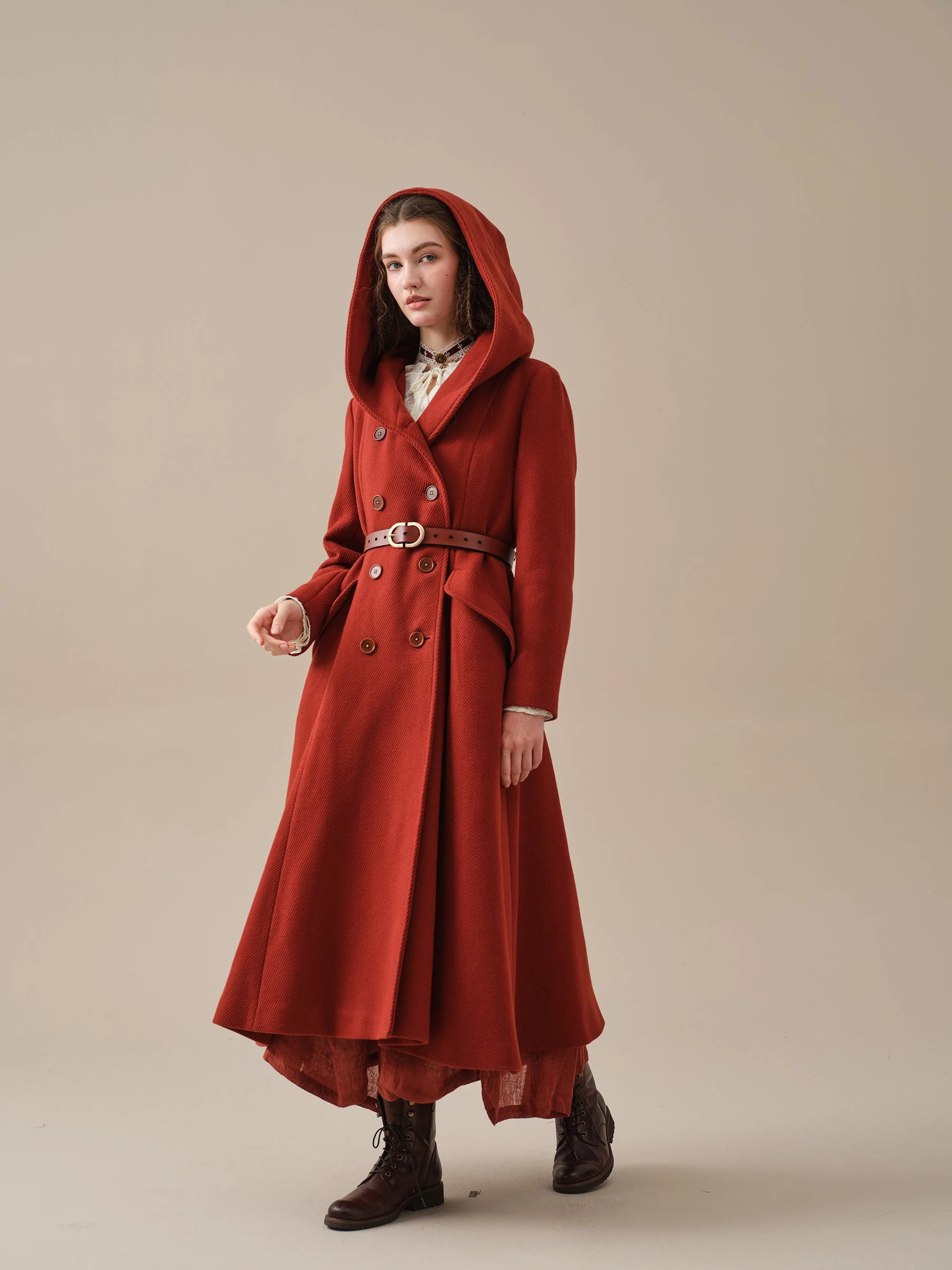 Trista 24 | 100% twill wool hooded coat - Image 30