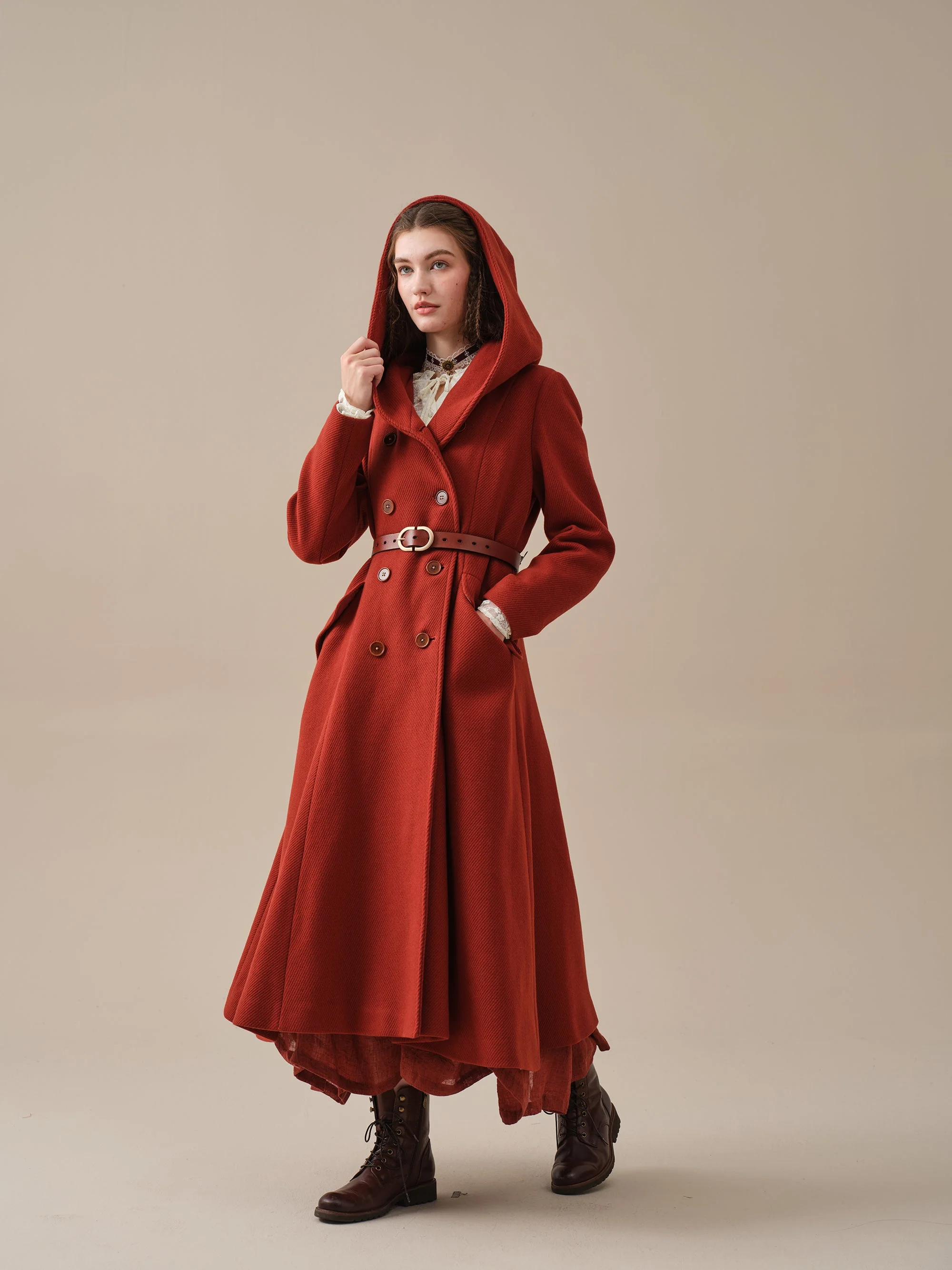 Trista 24 | 100% twill wool hooded coat - Image 32