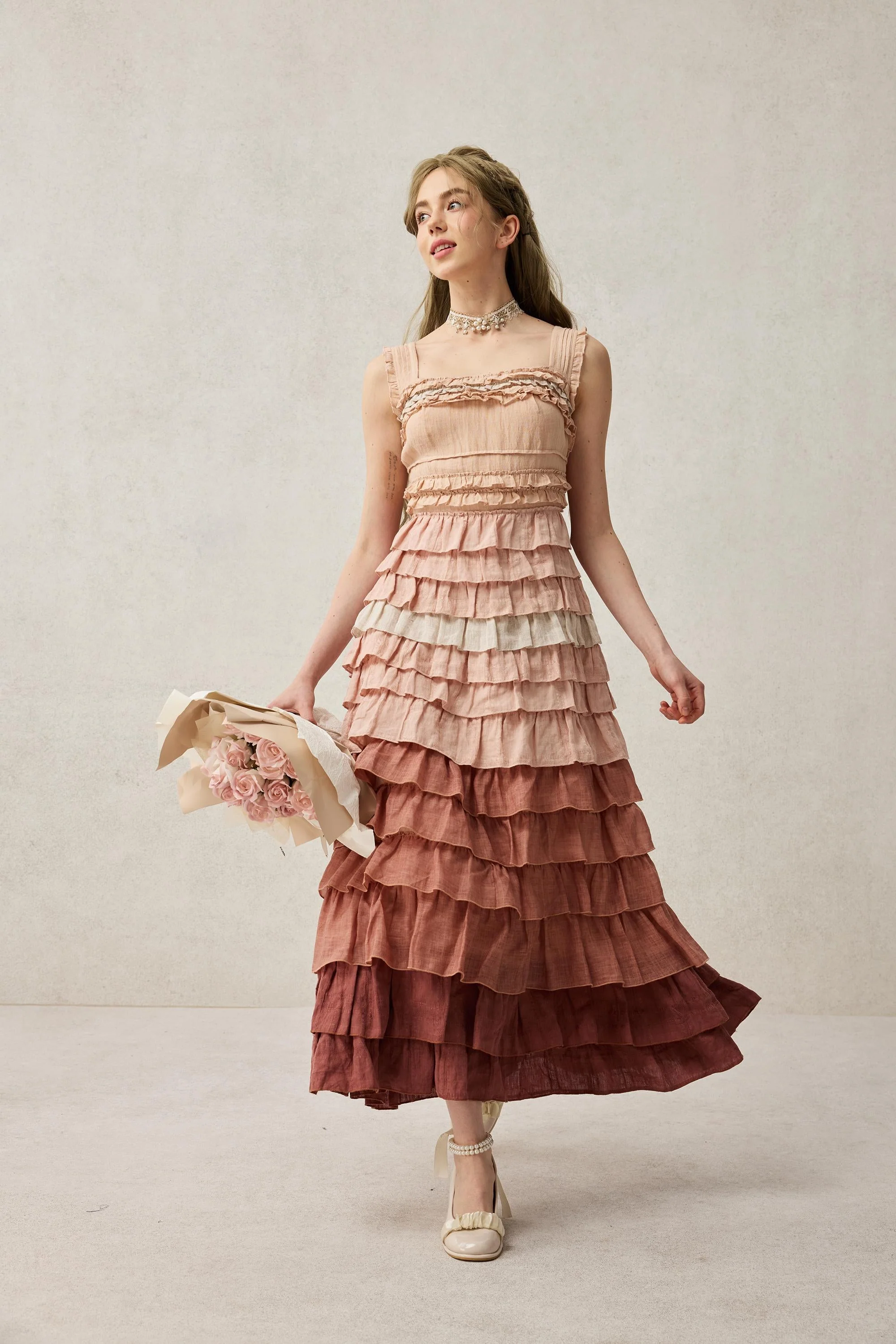 Petals 22 | Dreamy gradient Linen Dress - Image 3