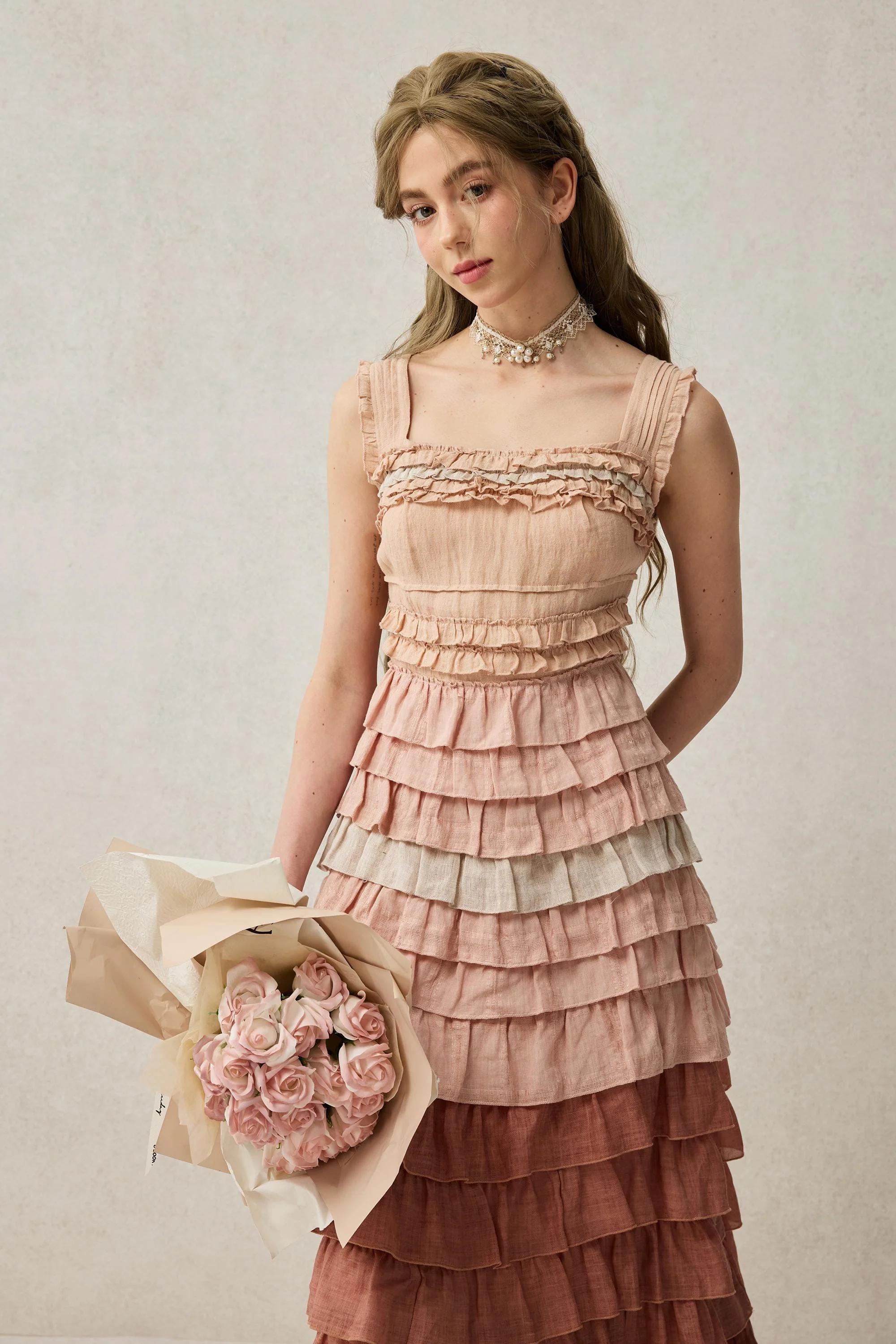Petals 22 | Dreamy gradient Linen Dress - Image 5