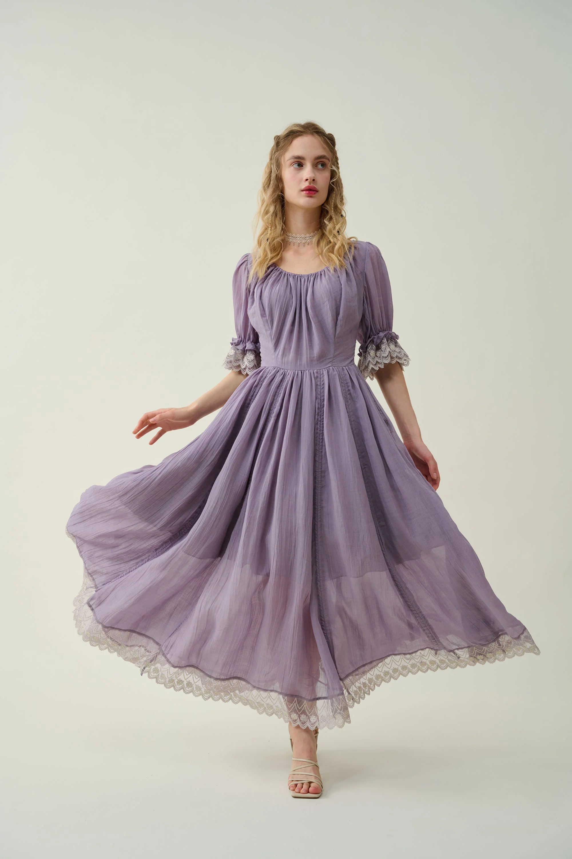 Elowen 27 | Lace Linen dress gown ( 2 way to wear ) - Image 19
