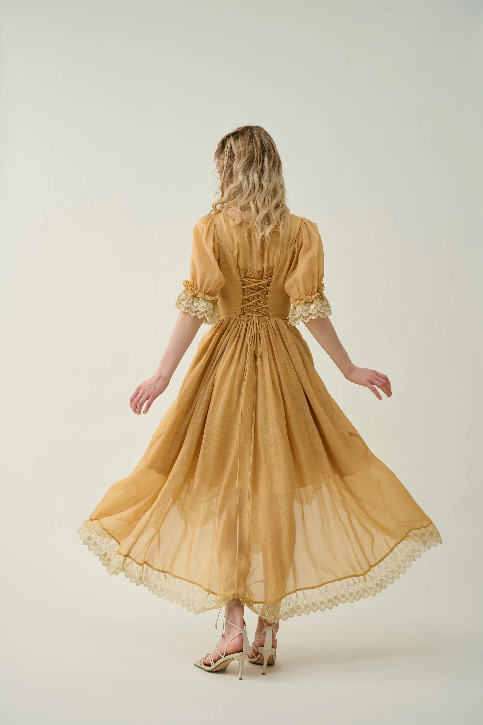 Elowen 27 | Lace Linen dress gown ( 2 way to wear ) - Image 22