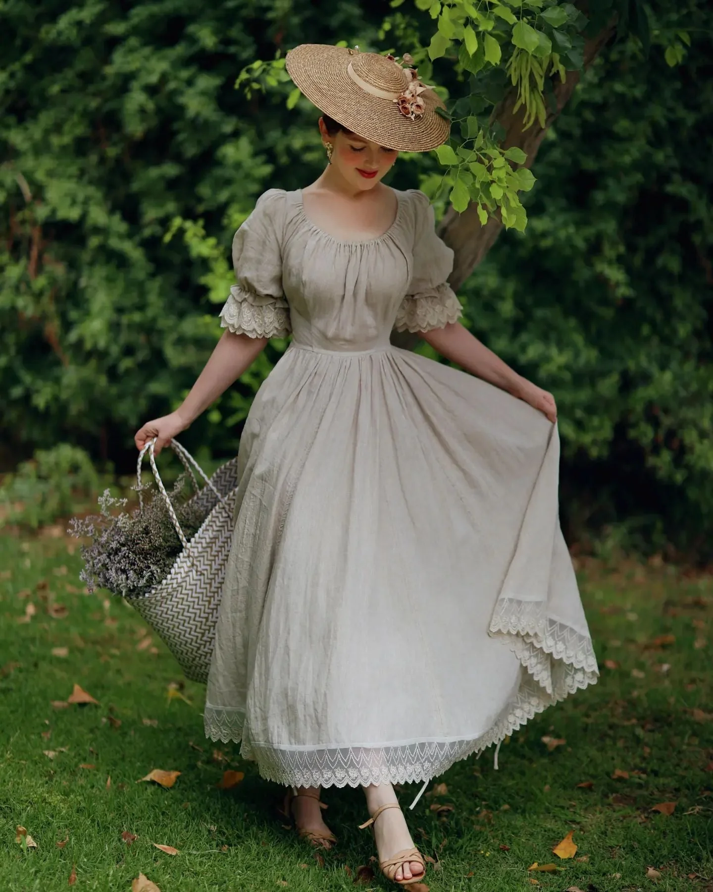 Elowen 27 | Lace Linen dress gown ( 2 way to wear ) - Image 25