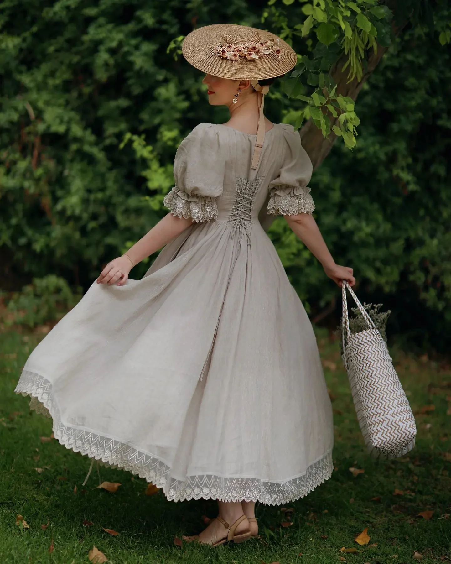 Elowen 27 | Lace Linen dress gown ( 2 way to wear ) - Image 6