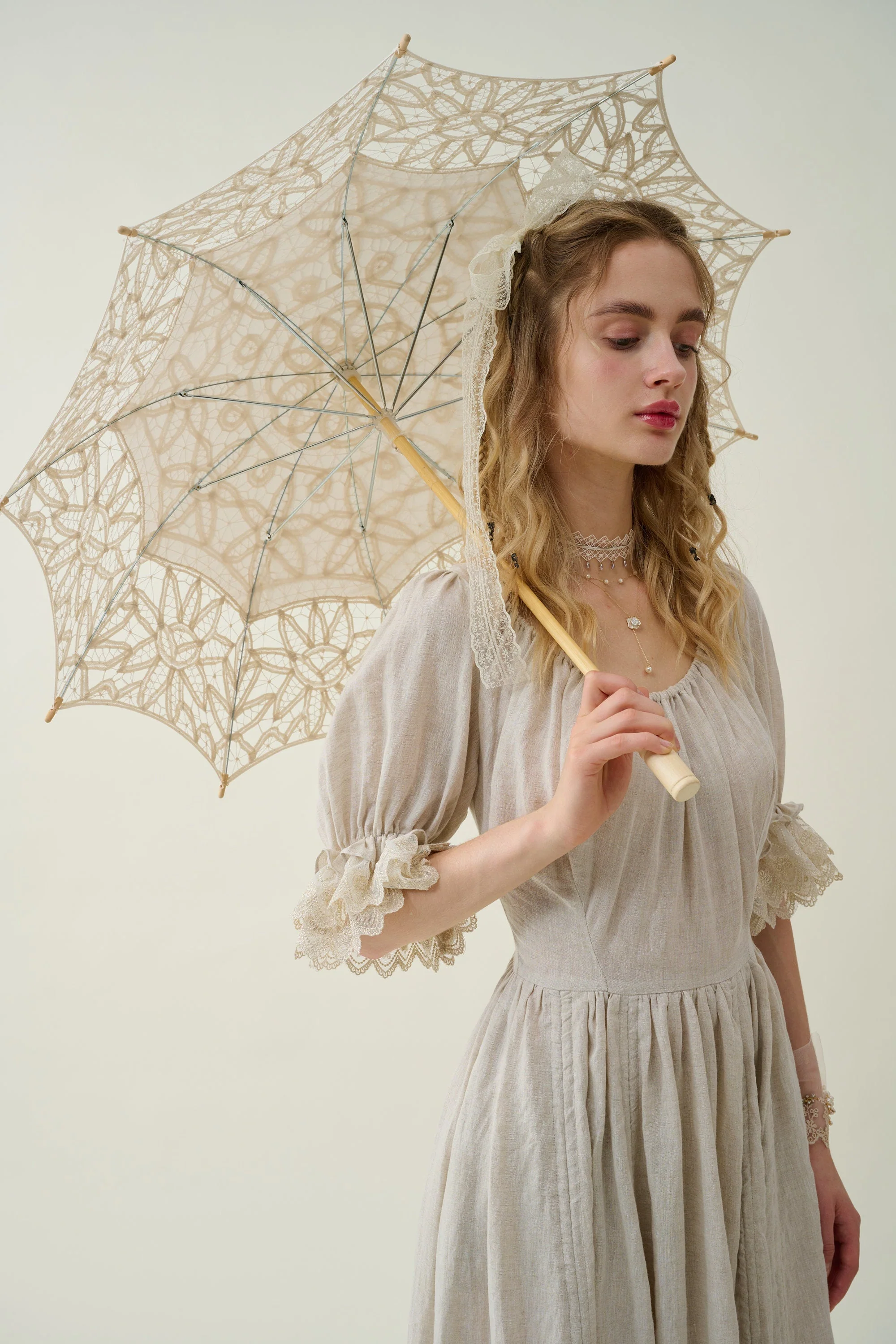 Elowen 27 | Lace Linen dress gown ( 2 way to wear ) - Image 8