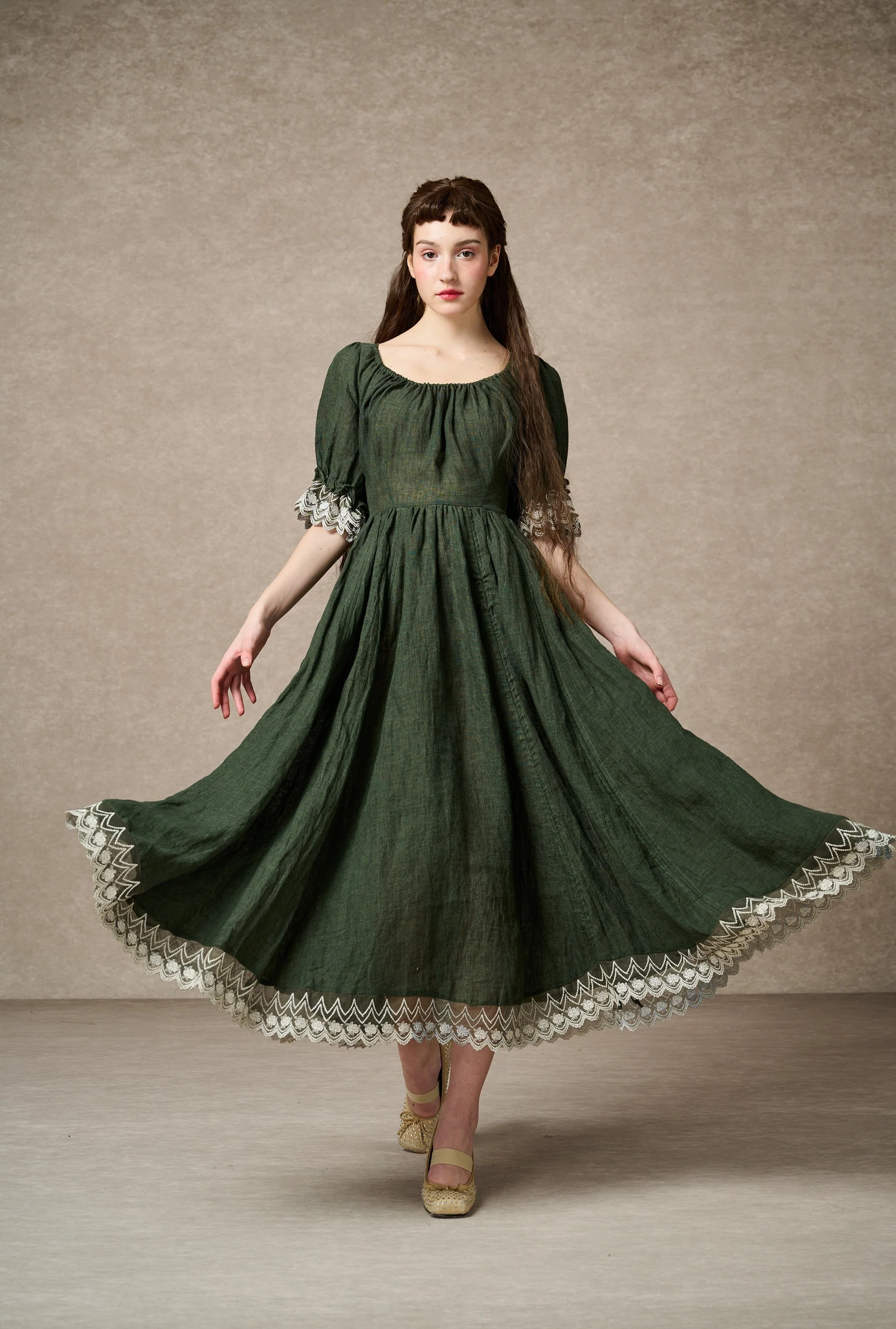 Elowen 27 | Lace Linen dress gown ( 2 way to wear ) - Image 11