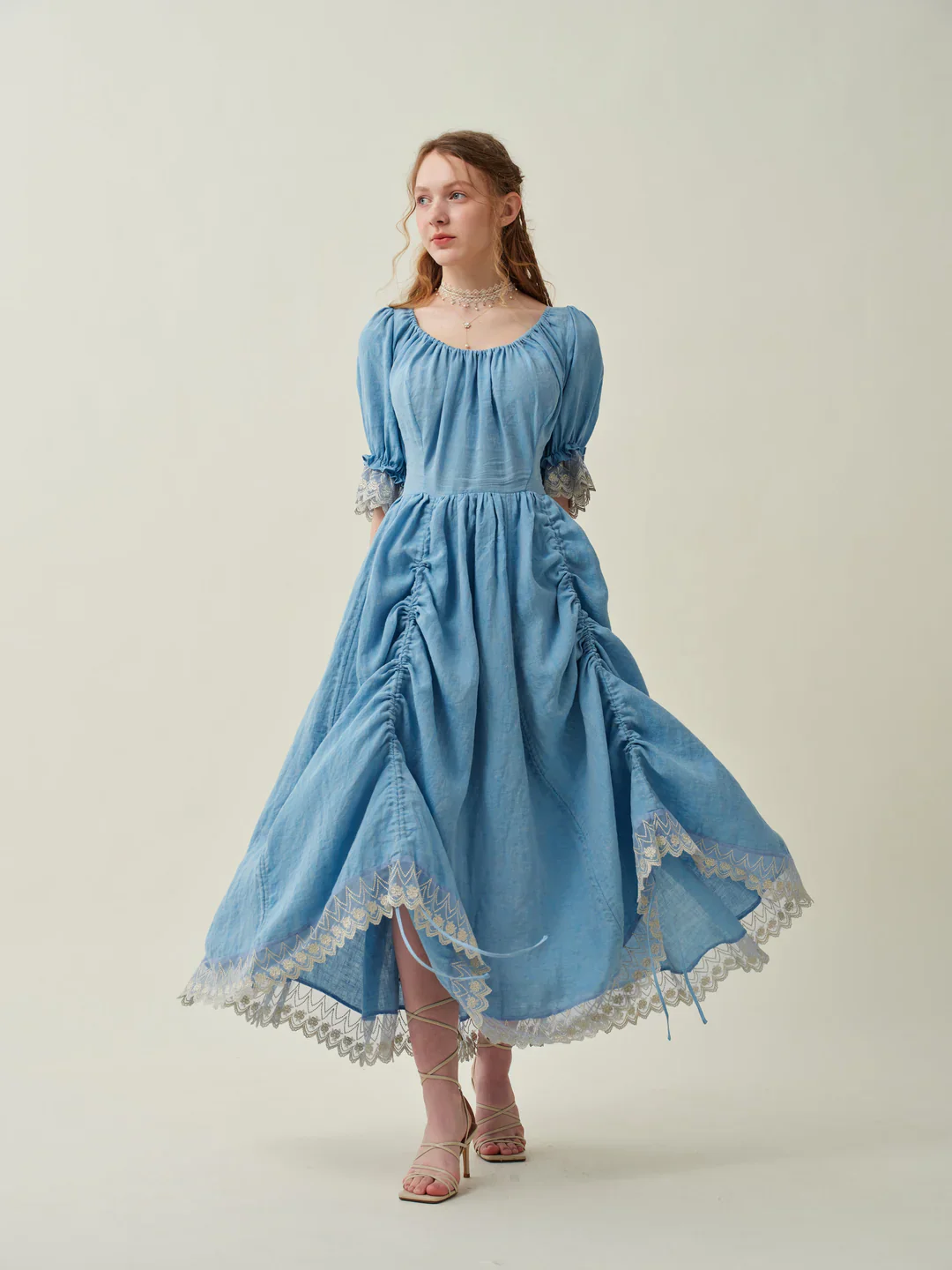Elowen 27 | Lace Linen dress gown ( 2 way to wear ) - Image 14