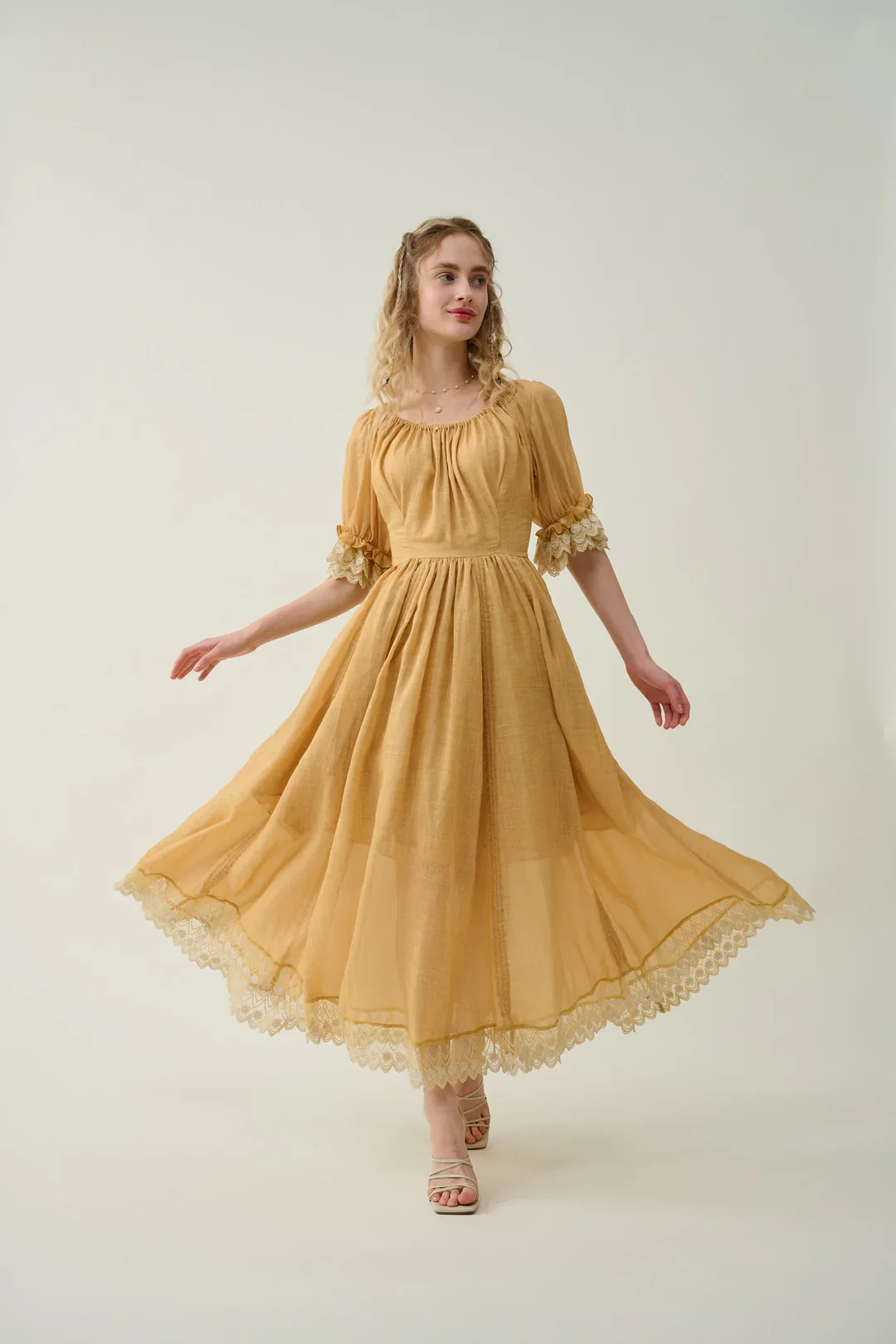 Elowen 27 | Lace Linen dress gown ( 2 way to wear ) - Image 17