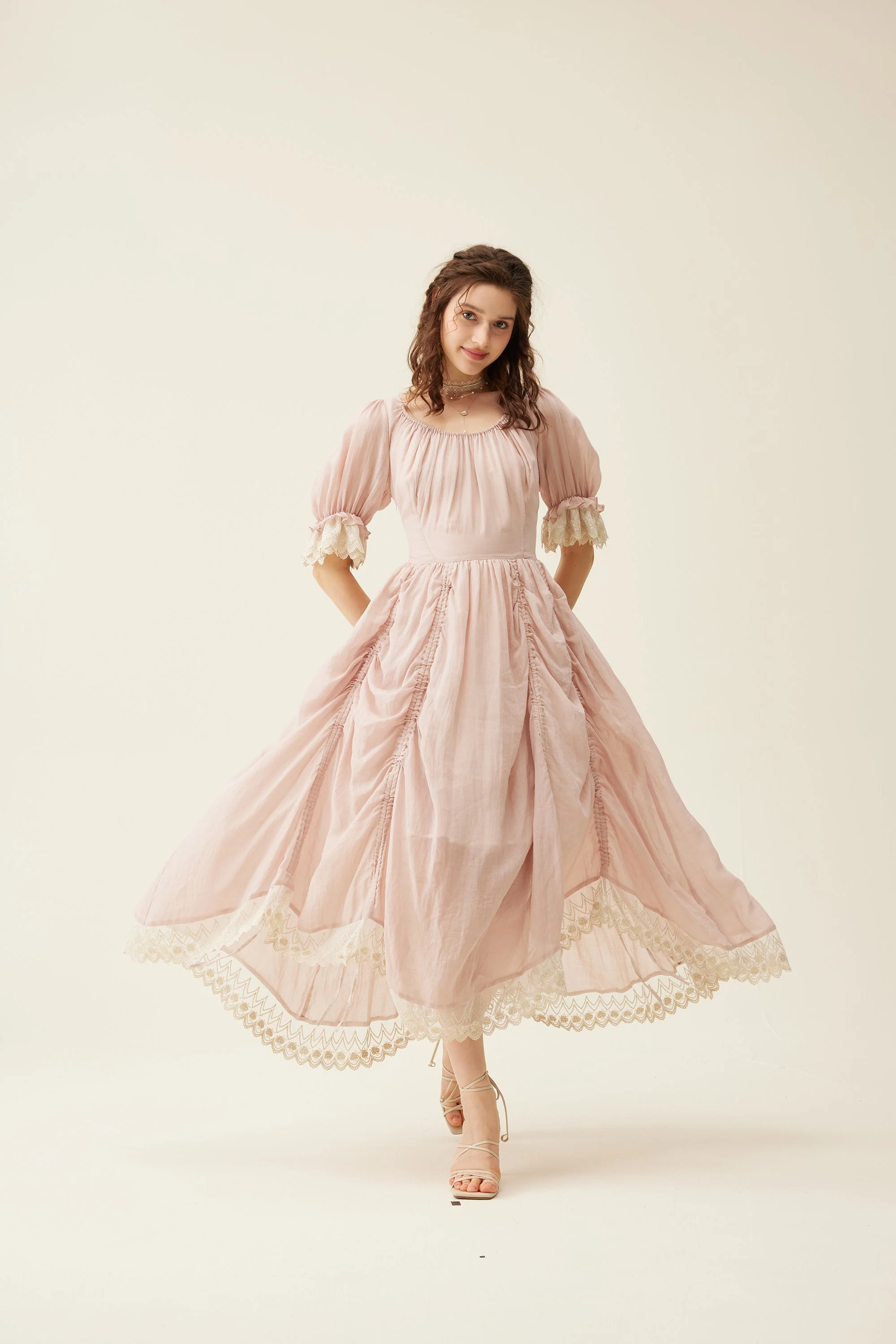 Elowen 27 | Lace Linen dress gown ( 2 way to wear ) - Image 34