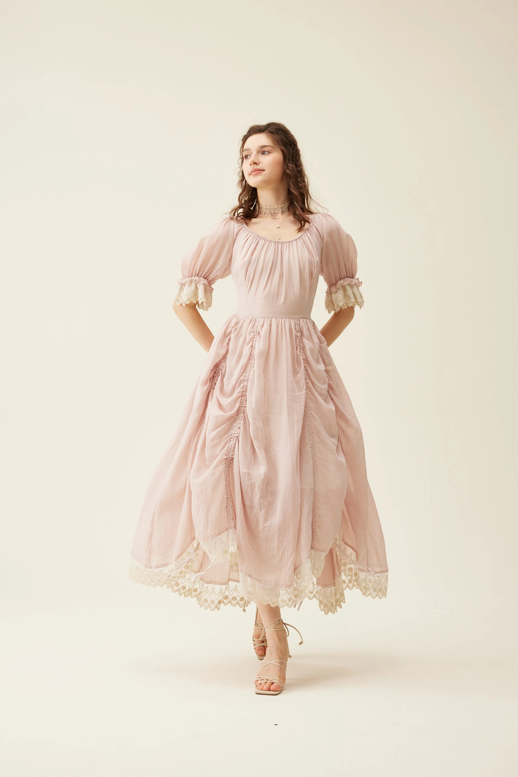Elowen 27 | Lace Linen dress gown ( 2 way to wear ) - Image 35