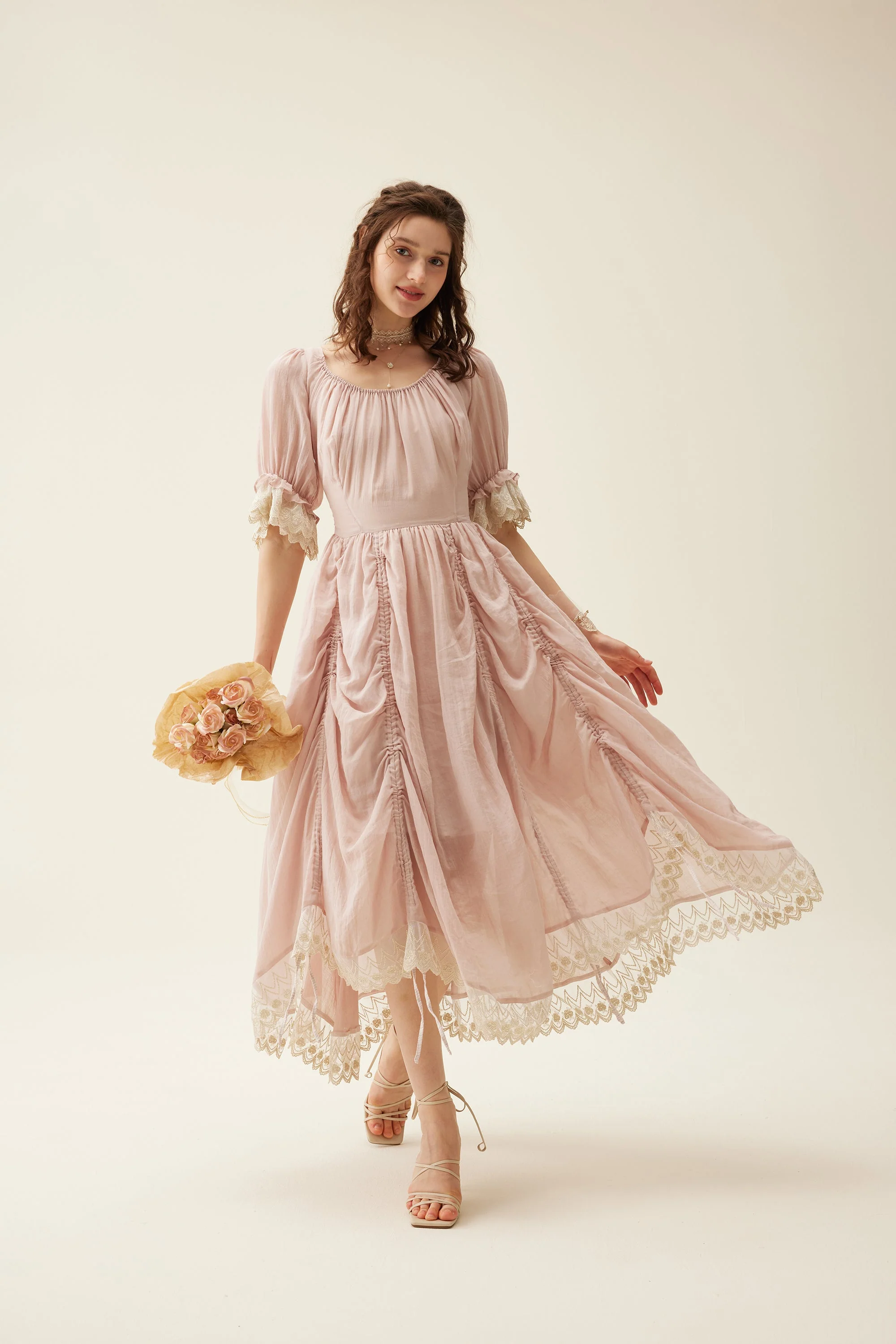 Elowen 27 | Lace Linen dress gown ( 2 way to wear ) - Image 33