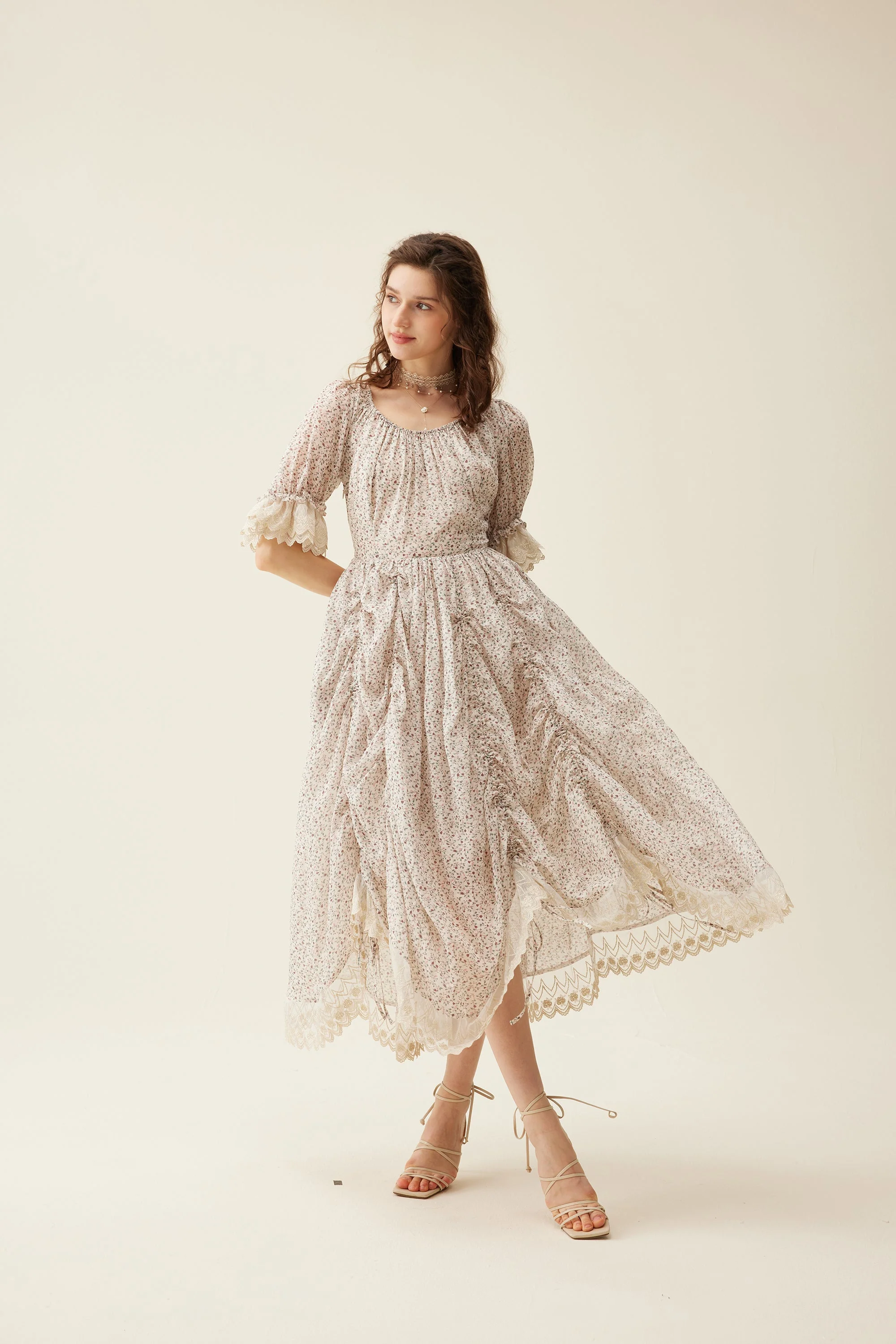 Elowen 27 | Lace Linen dress gown ( 2 way to wear ) - Image 32