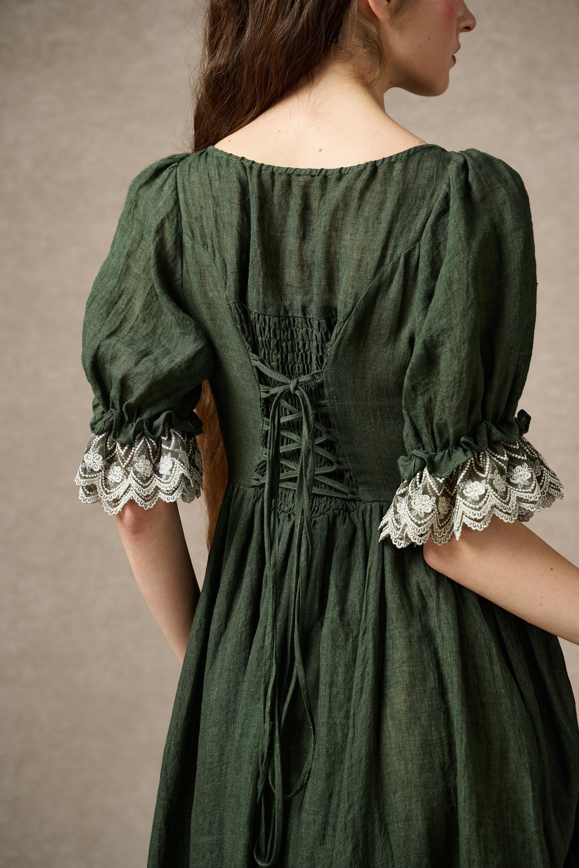 Elowen 27 | Lace Linen dress gown ( 2 way to wear ) - Image 4