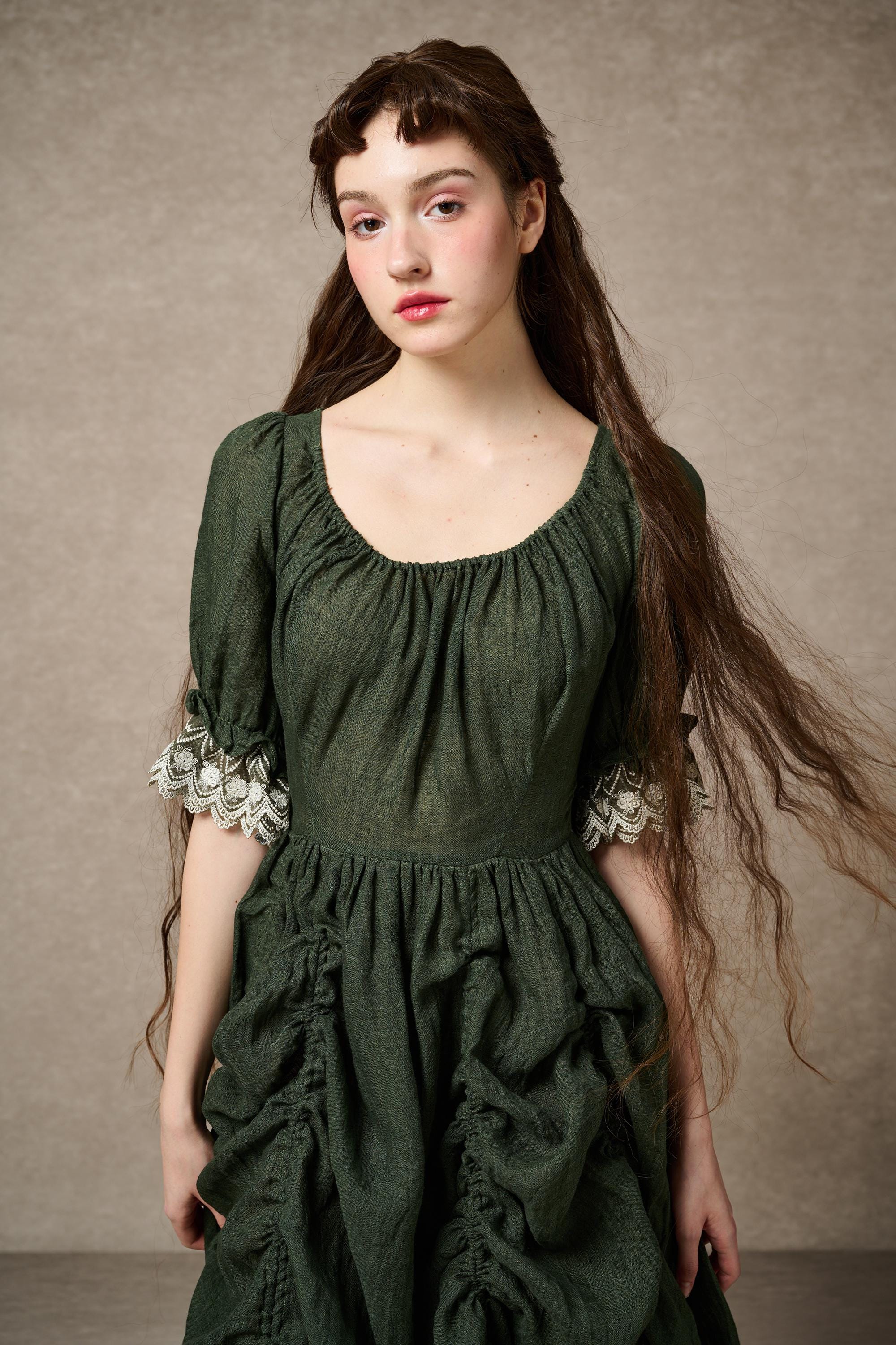 Elowen 27 | Lace Linen dress gown ( 2 way to wear ) - Image 5