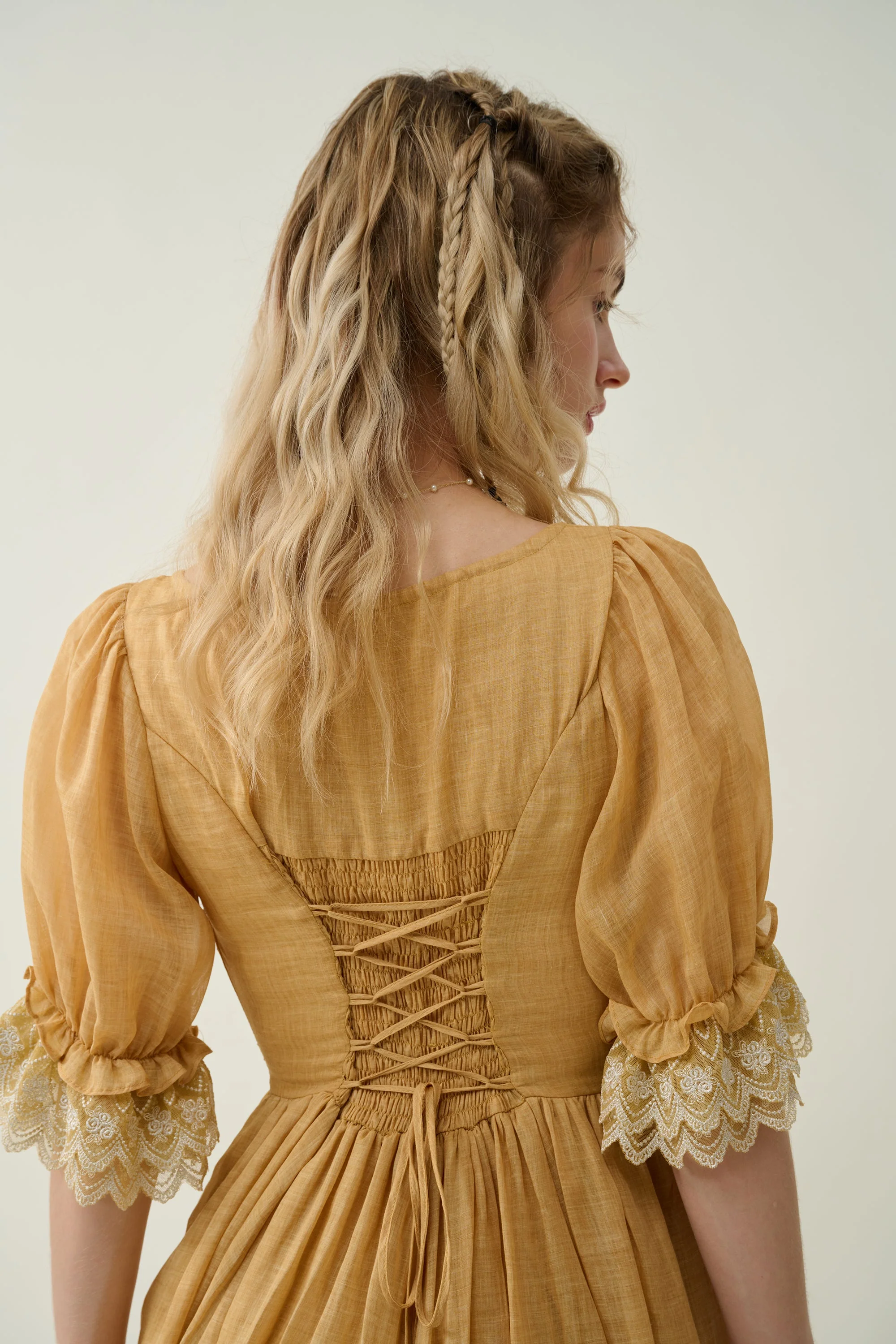 Elowen 27 | Lace Linen dress gown ( 2 way to wear ) - Image 11