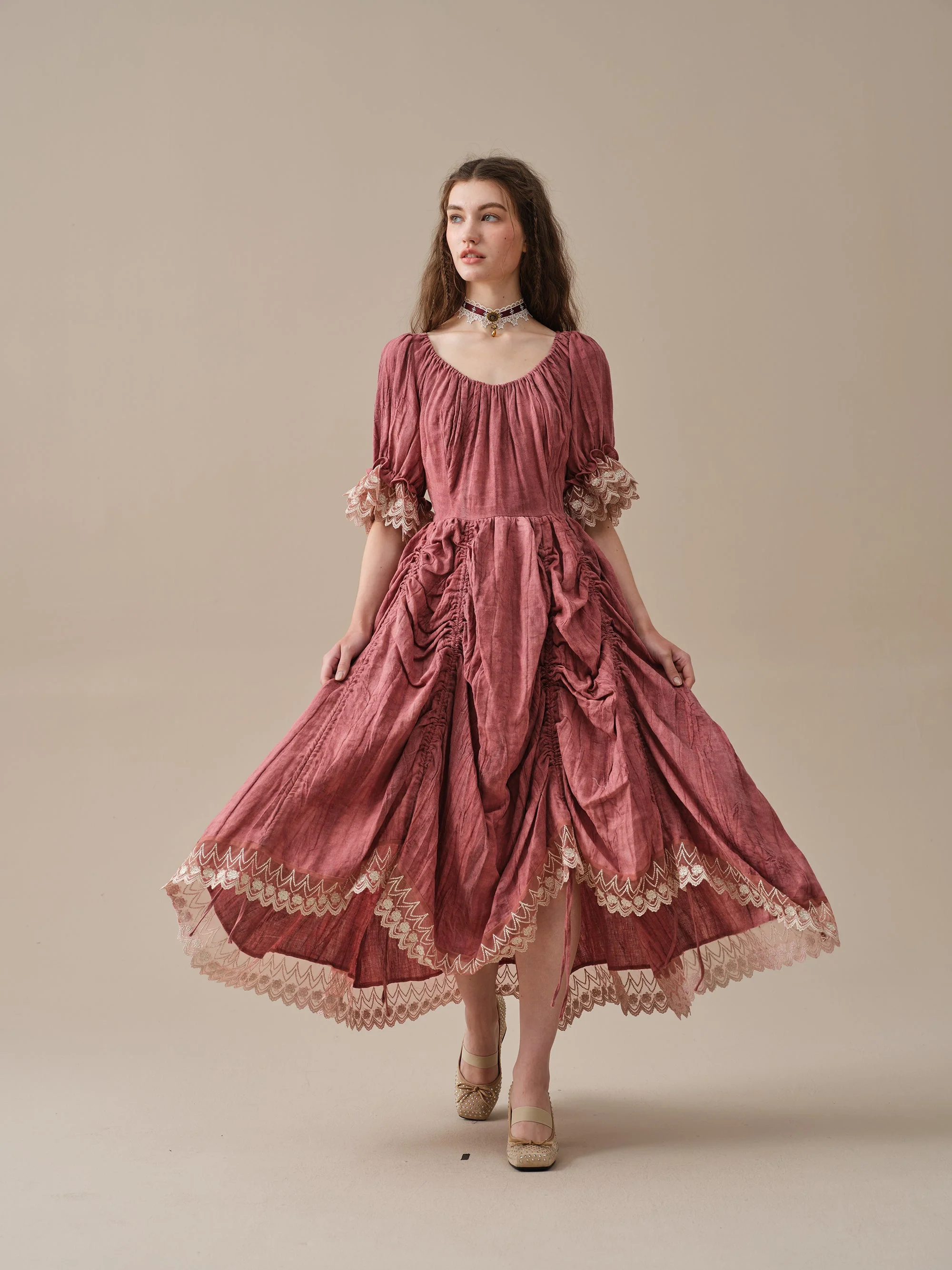 Elowen 27 | Lace Linen dress gown ( 2 way to wear ) - Image 19