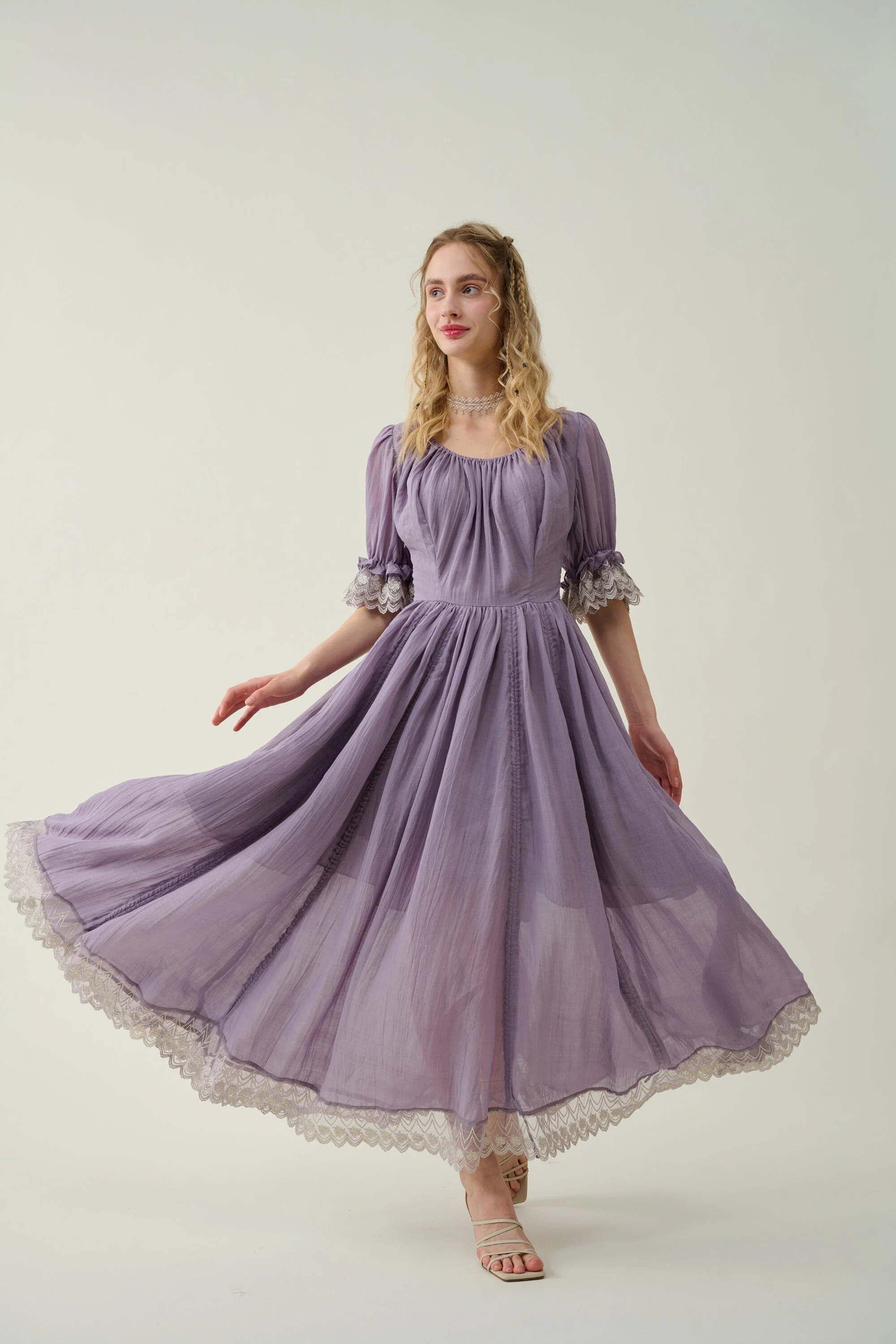 Elowen 27 | Lace Linen dress gown ( 2 way to wear ) - Image 13