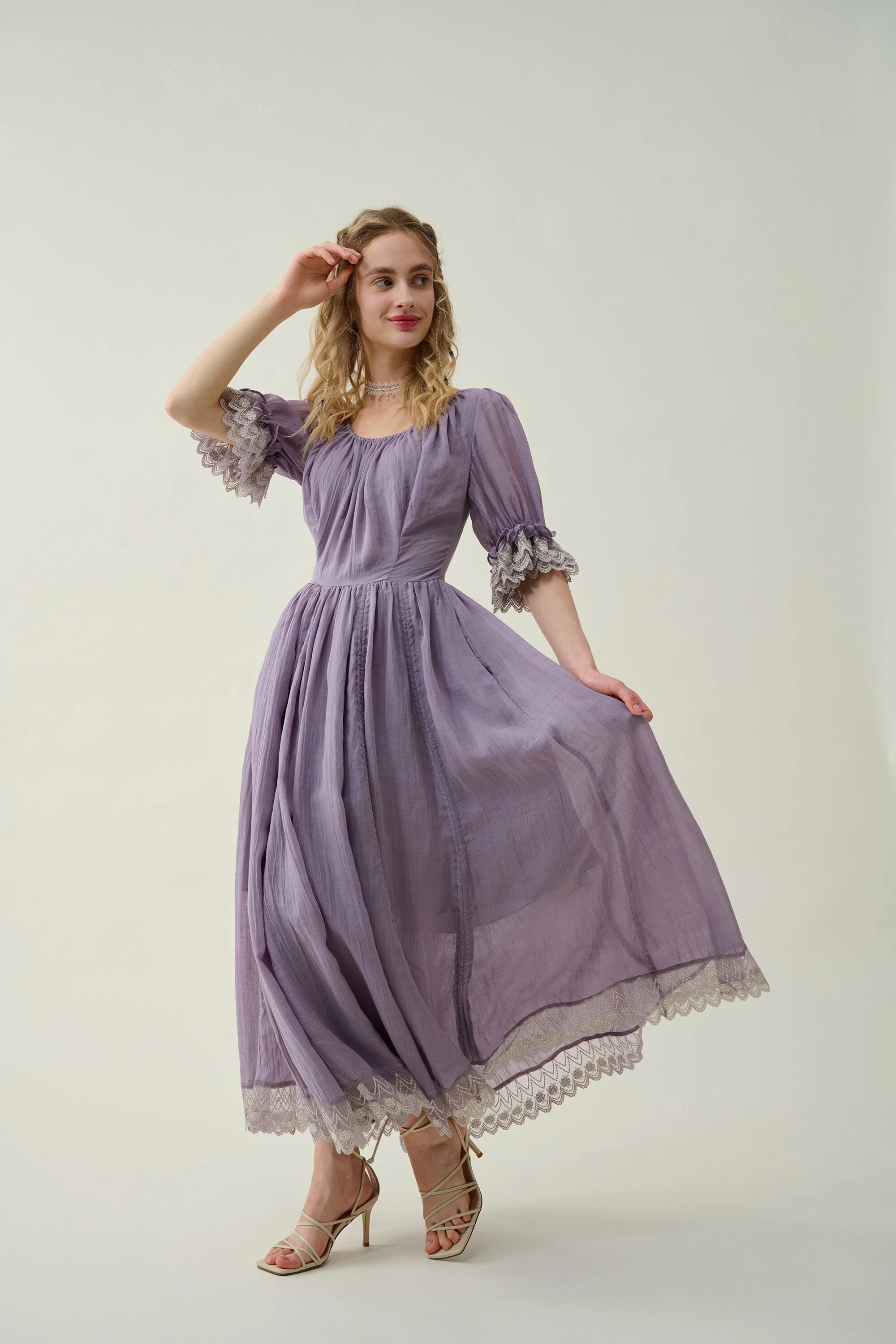 Elowen 27 | Lace Linen dress gown ( 2 way to wear ) - Image 14