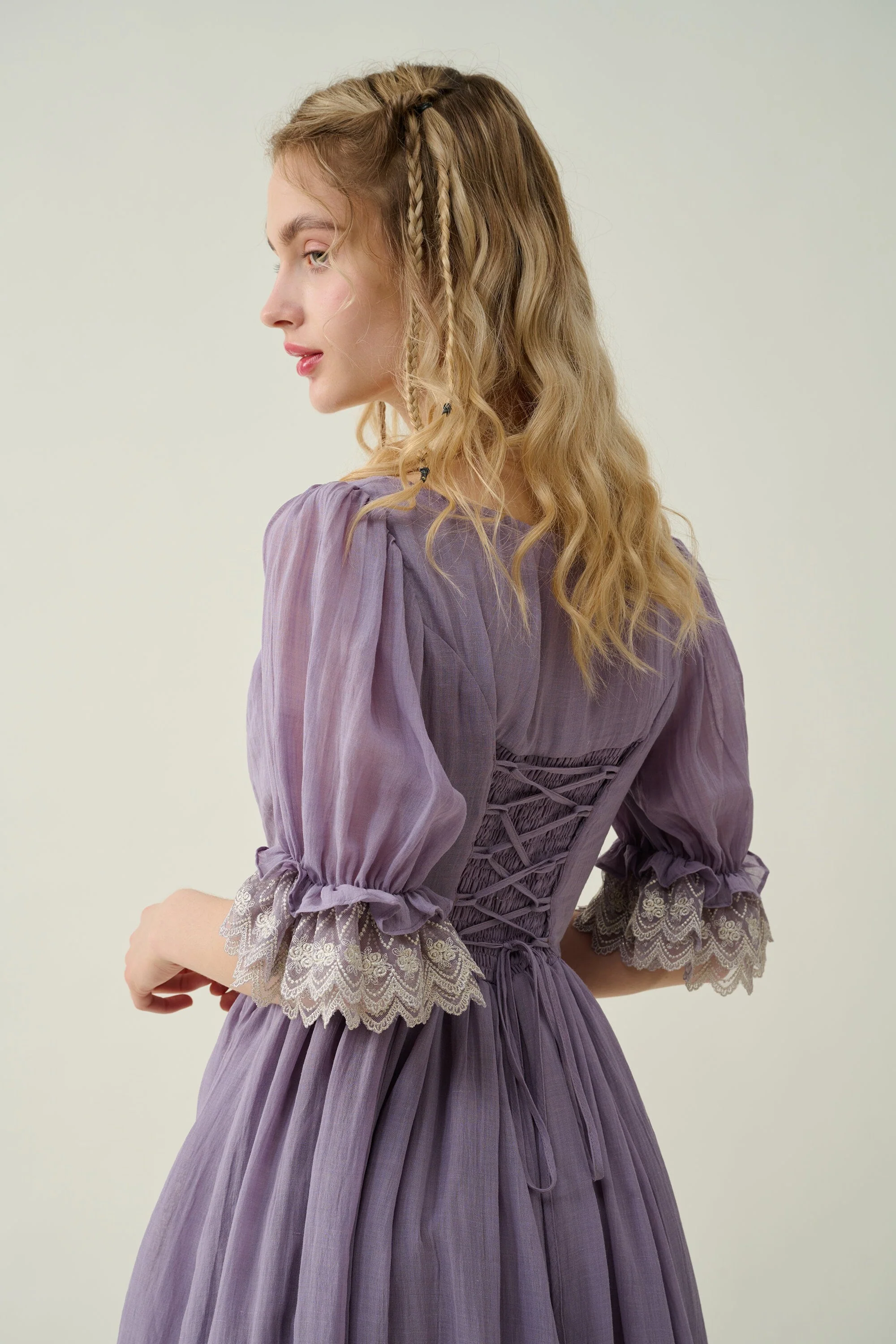 Elowen 27 | Lace Linen dress gown ( 2 way to wear ) - Image 9