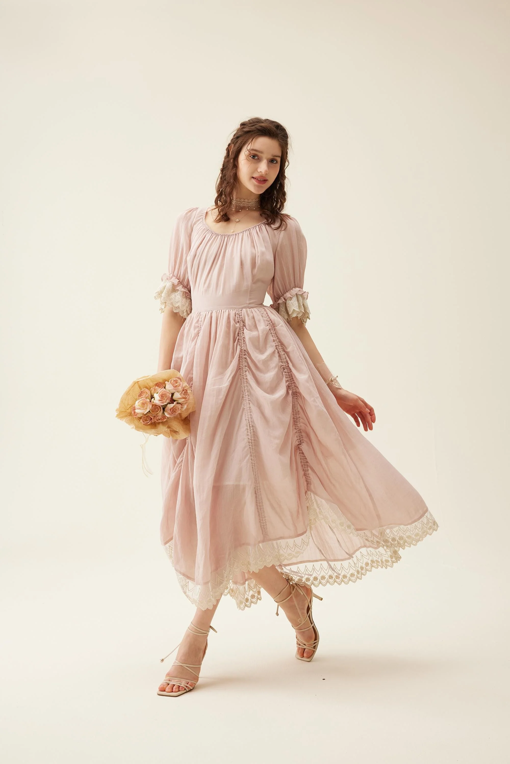 Elowen 27 | Lace Linen dress gown ( 2 way to wear ) - Image 10