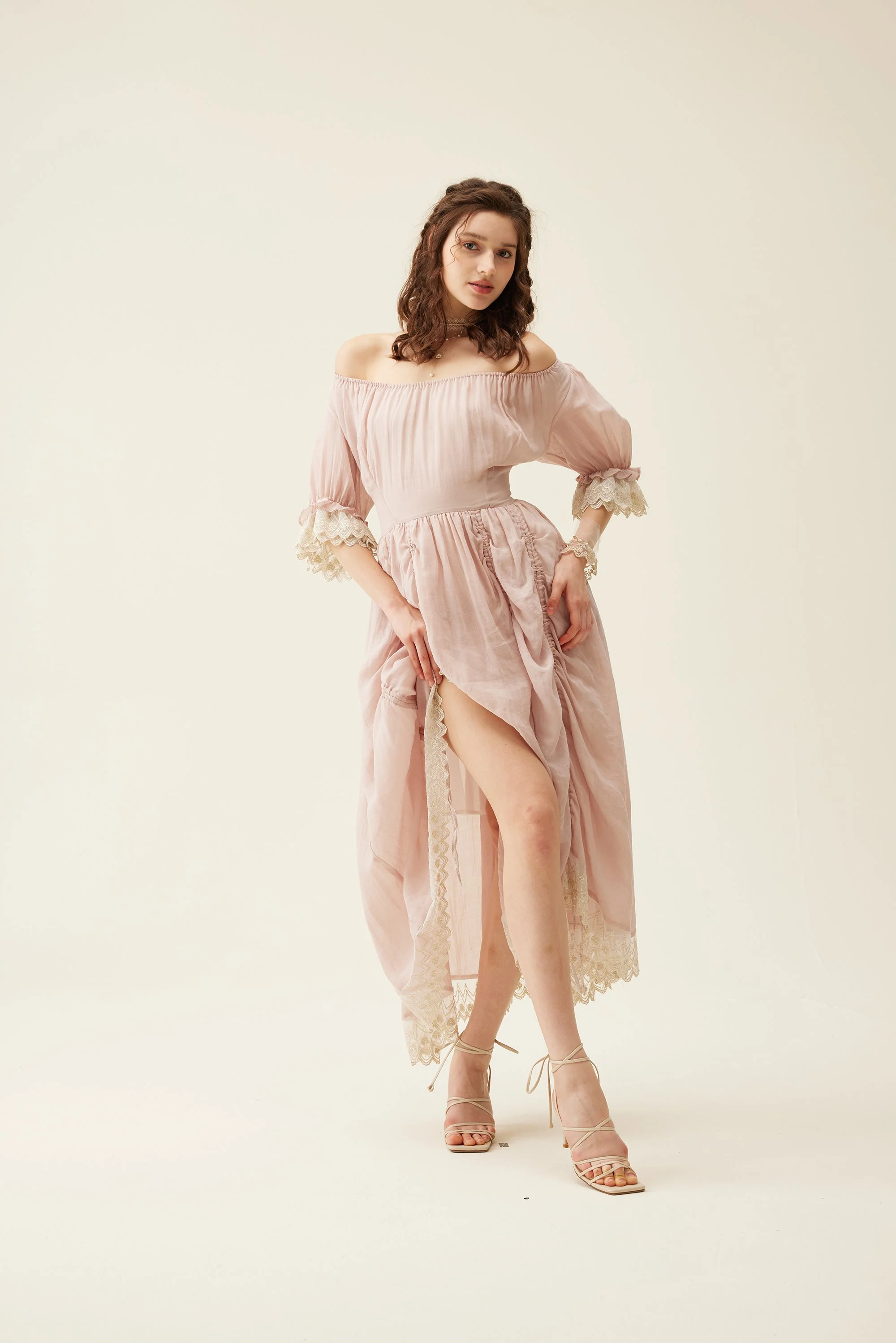 Elowen 27 | Lace Linen dress gown ( 2 way to wear ) - Image 35