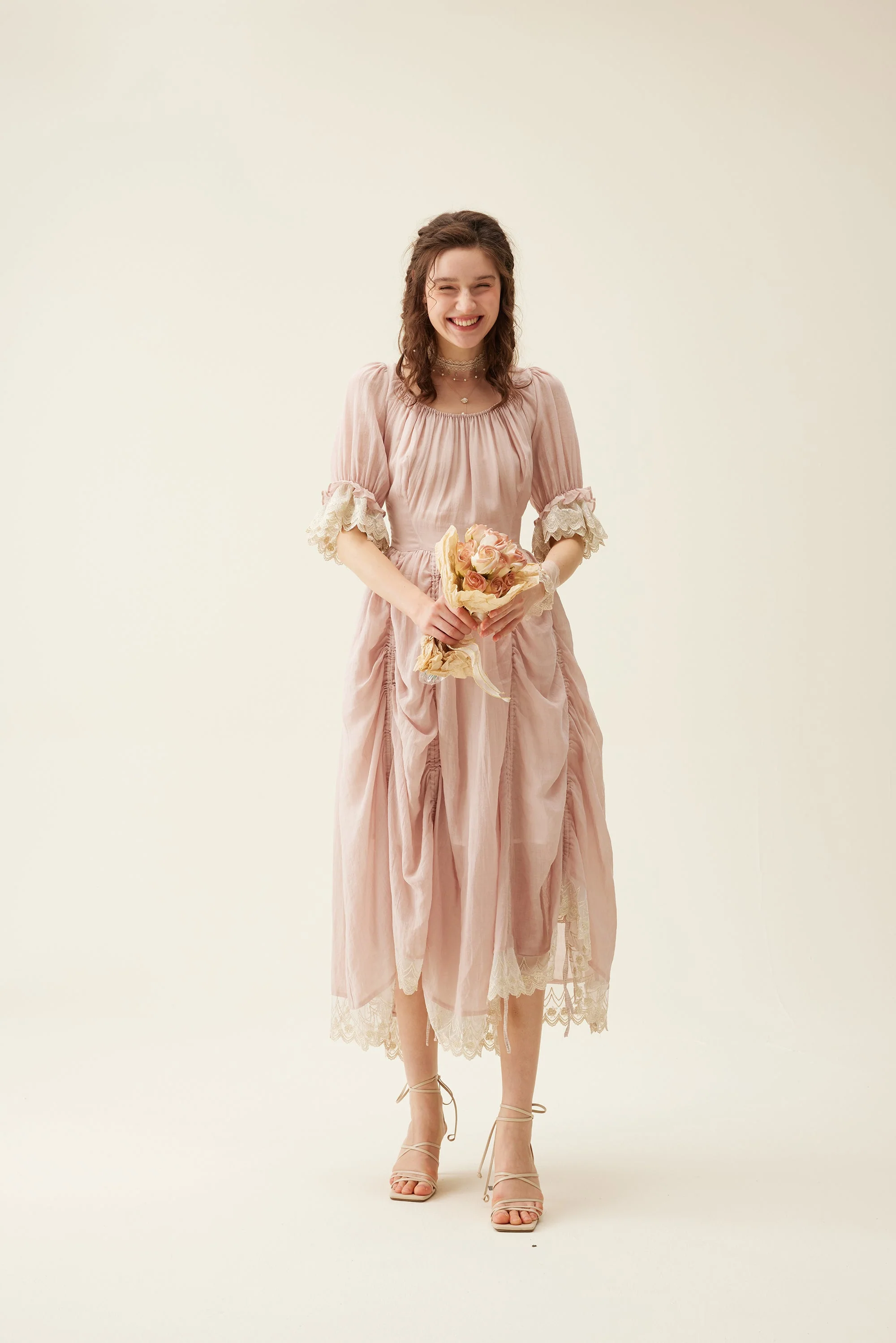 Elowen 27 | Lace Linen dress gown ( 2 way to wear ) - Image 36