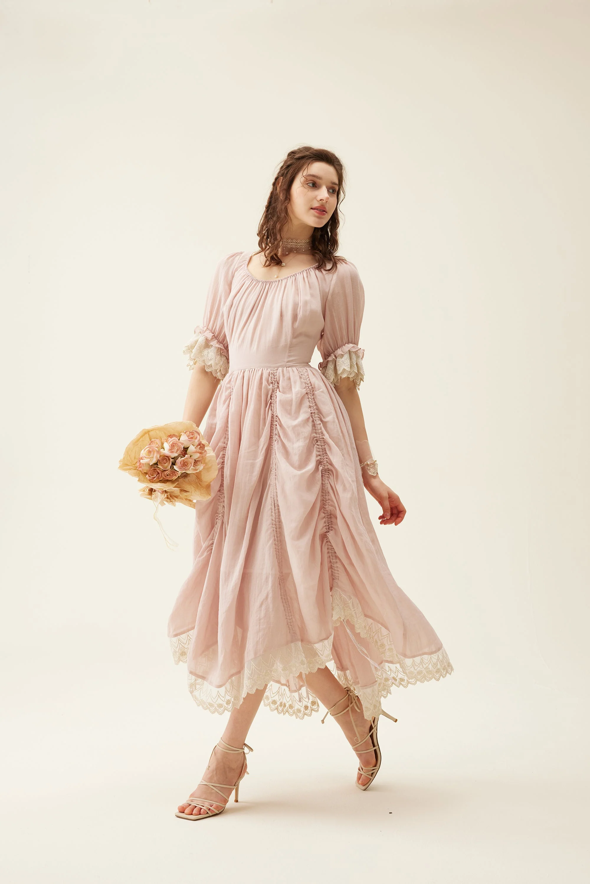 Elowen 27 | Lace Linen dress gown ( 2 way to wear ) - Image 37