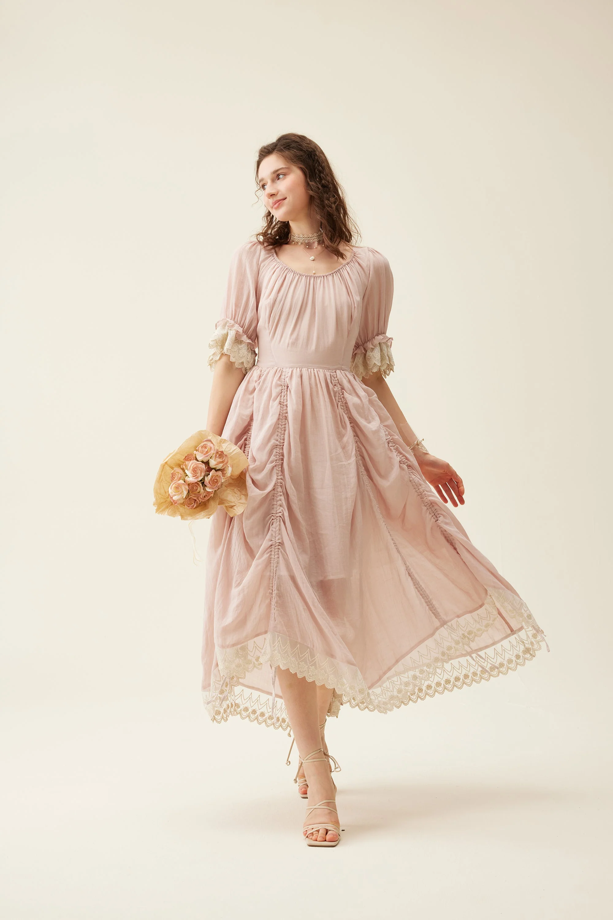 Elowen 27 | Lace Linen dress gown ( 2 way to wear ) - Image 38
