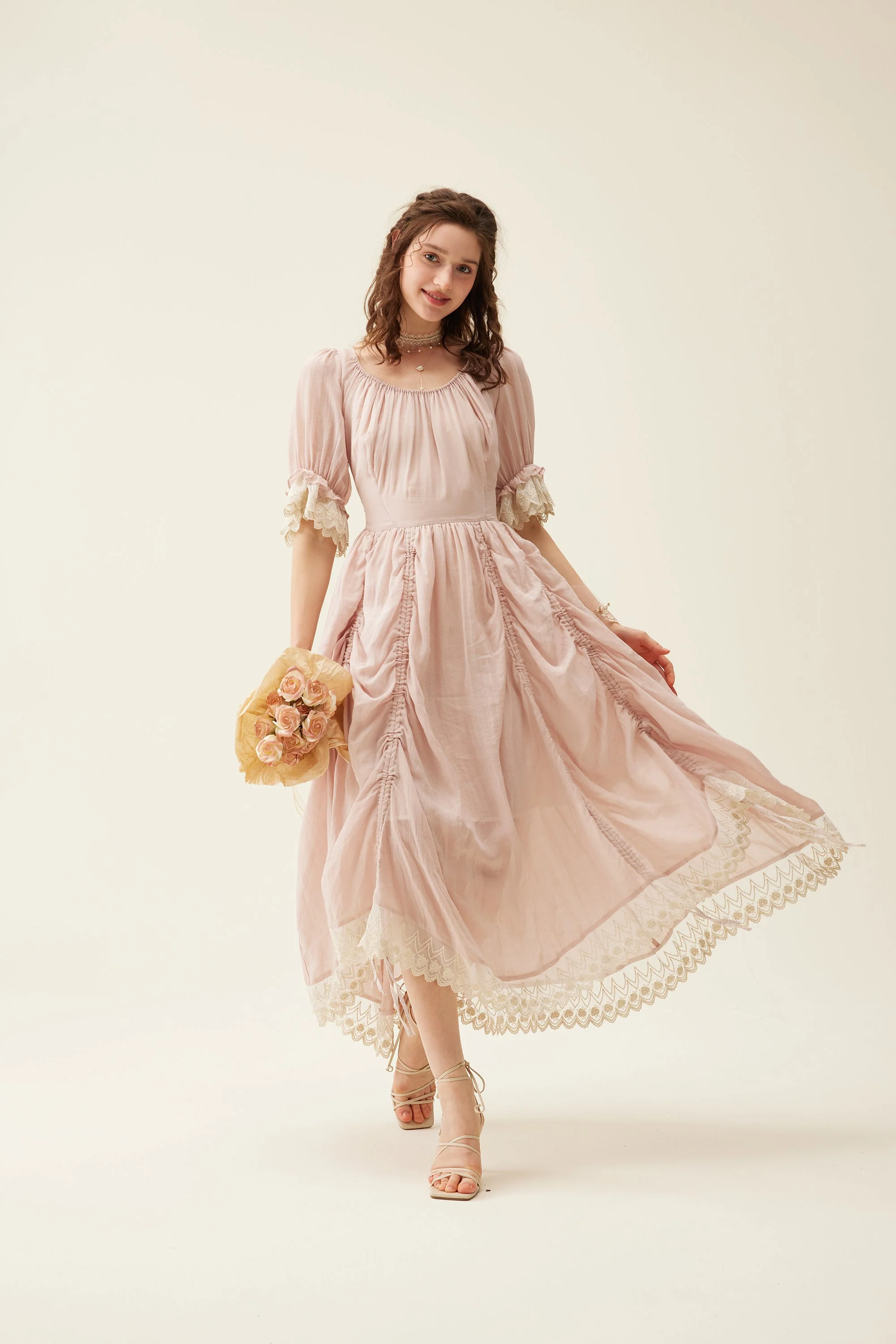 Elowen 27 | Lace Linen dress gown ( 2 way to wear ) - Image 39