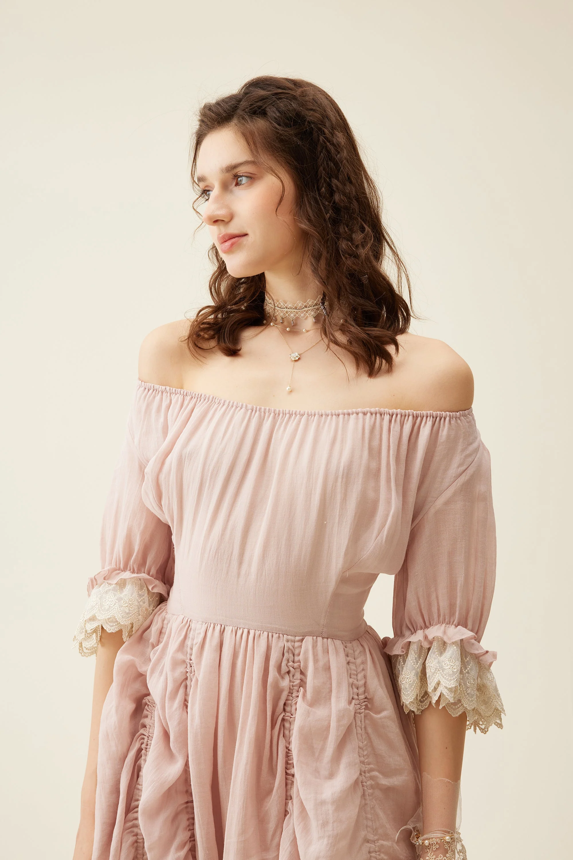 Elowen 27 | Lace Linen dress gown ( 2 way to wear ) - Image 40