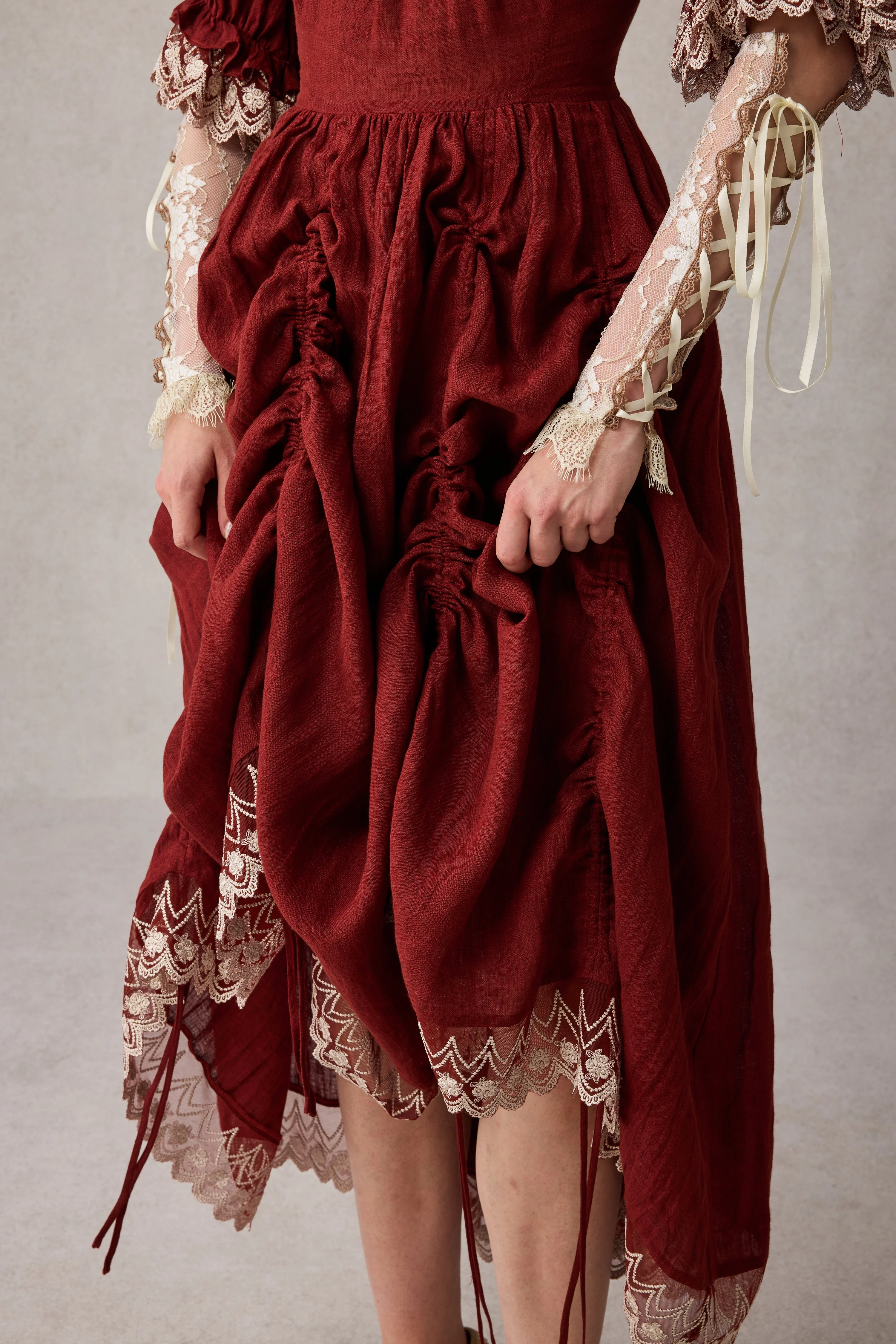 Elowen 27 | Lace Linen dress gown ( 2 way to wear ) - Image 26