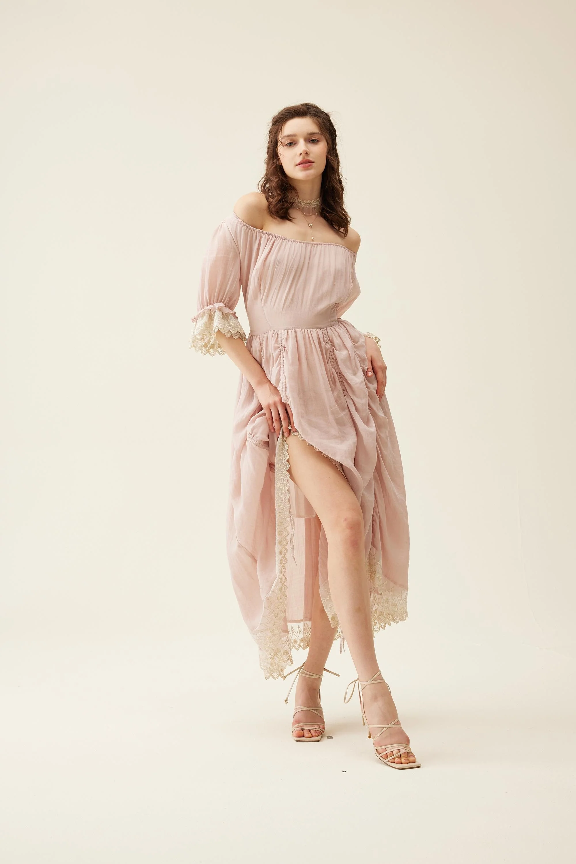 Elowen 27 | Lace Linen dress gown ( 2 way to wear ) - Image 5