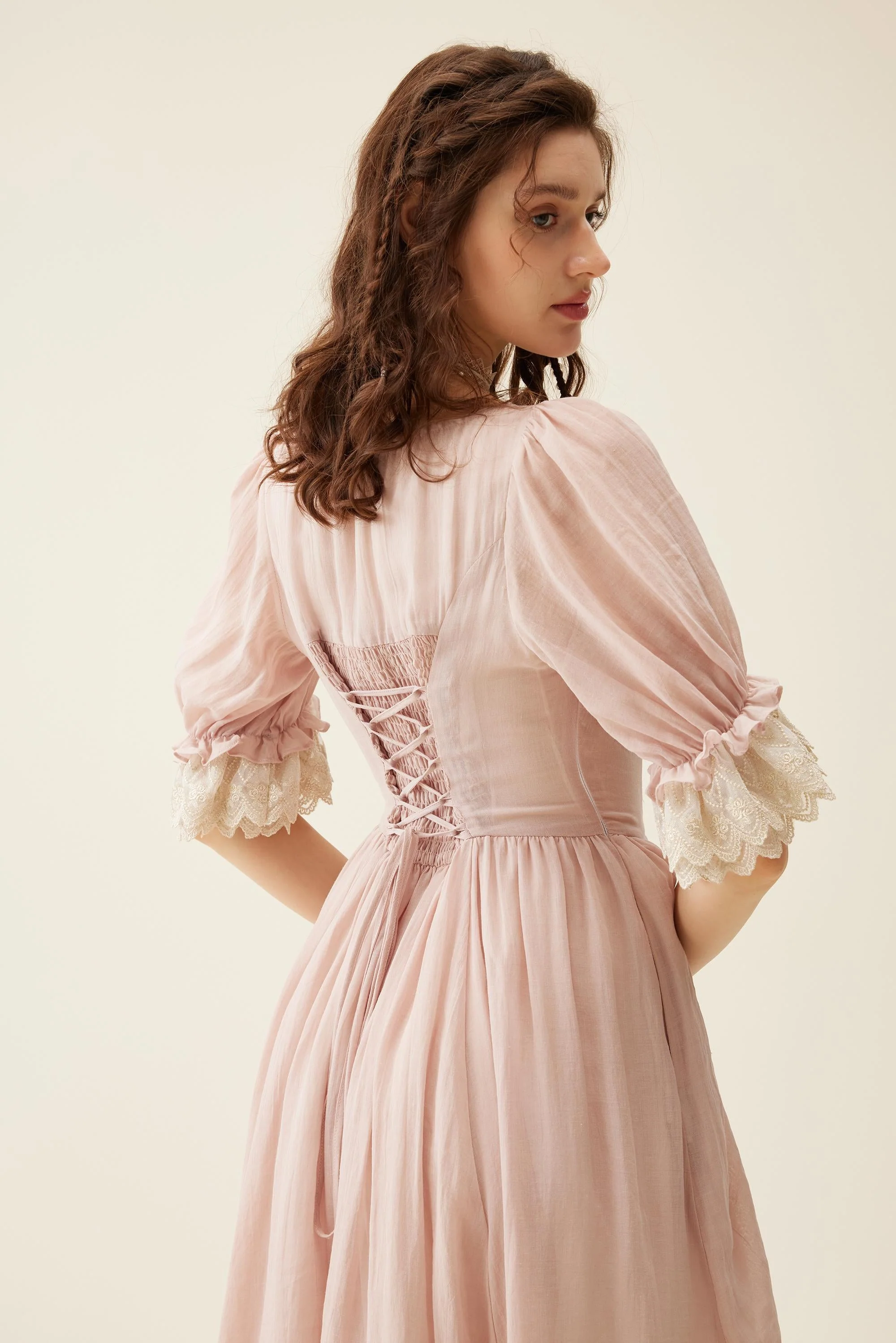 Elowen 27 | Lace Linen dress gown ( 2 way to wear ) - Image 9