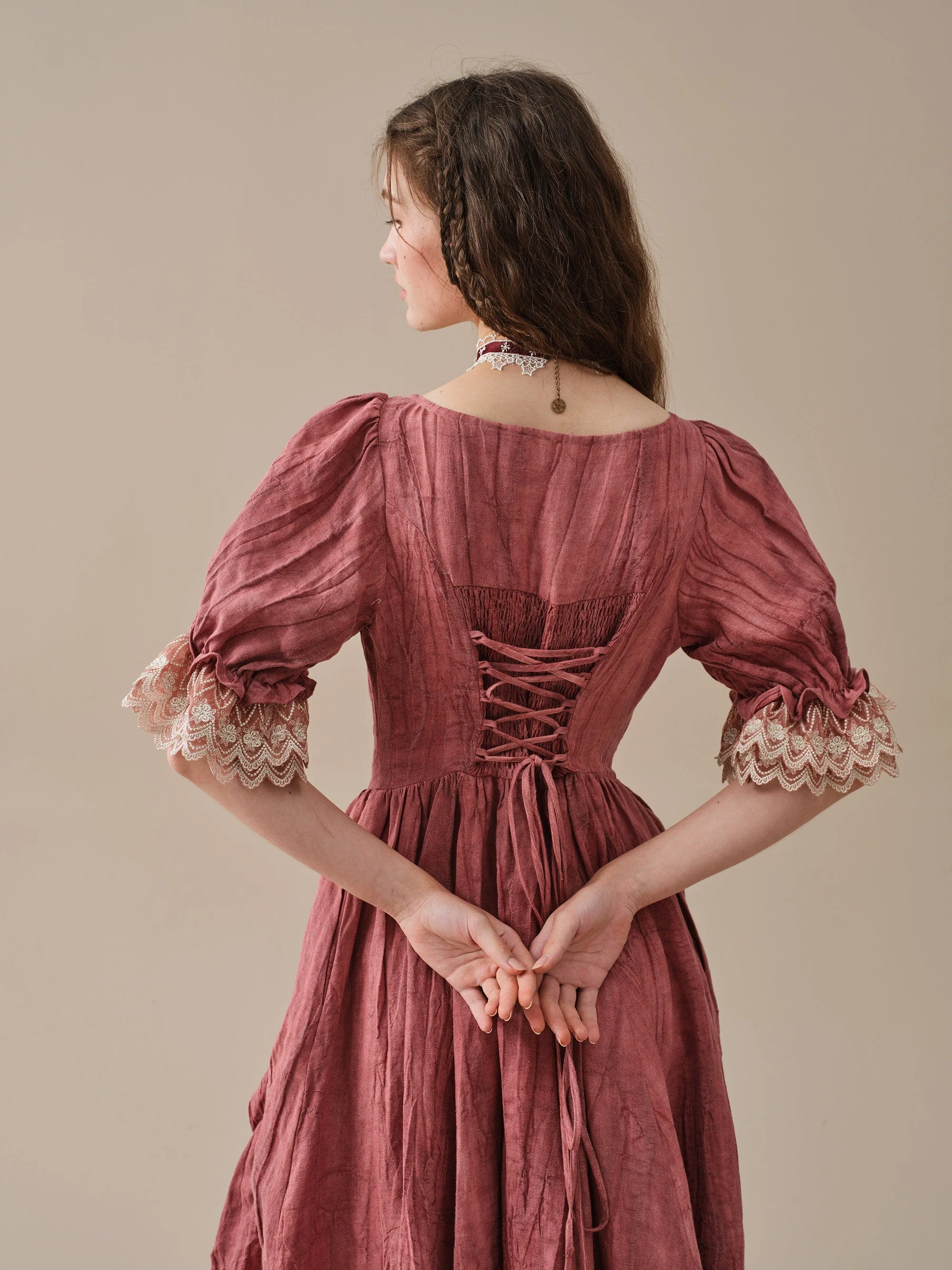 Elowen 27 | Lace Linen dress gown ( 2 way to wear ) - Image 10