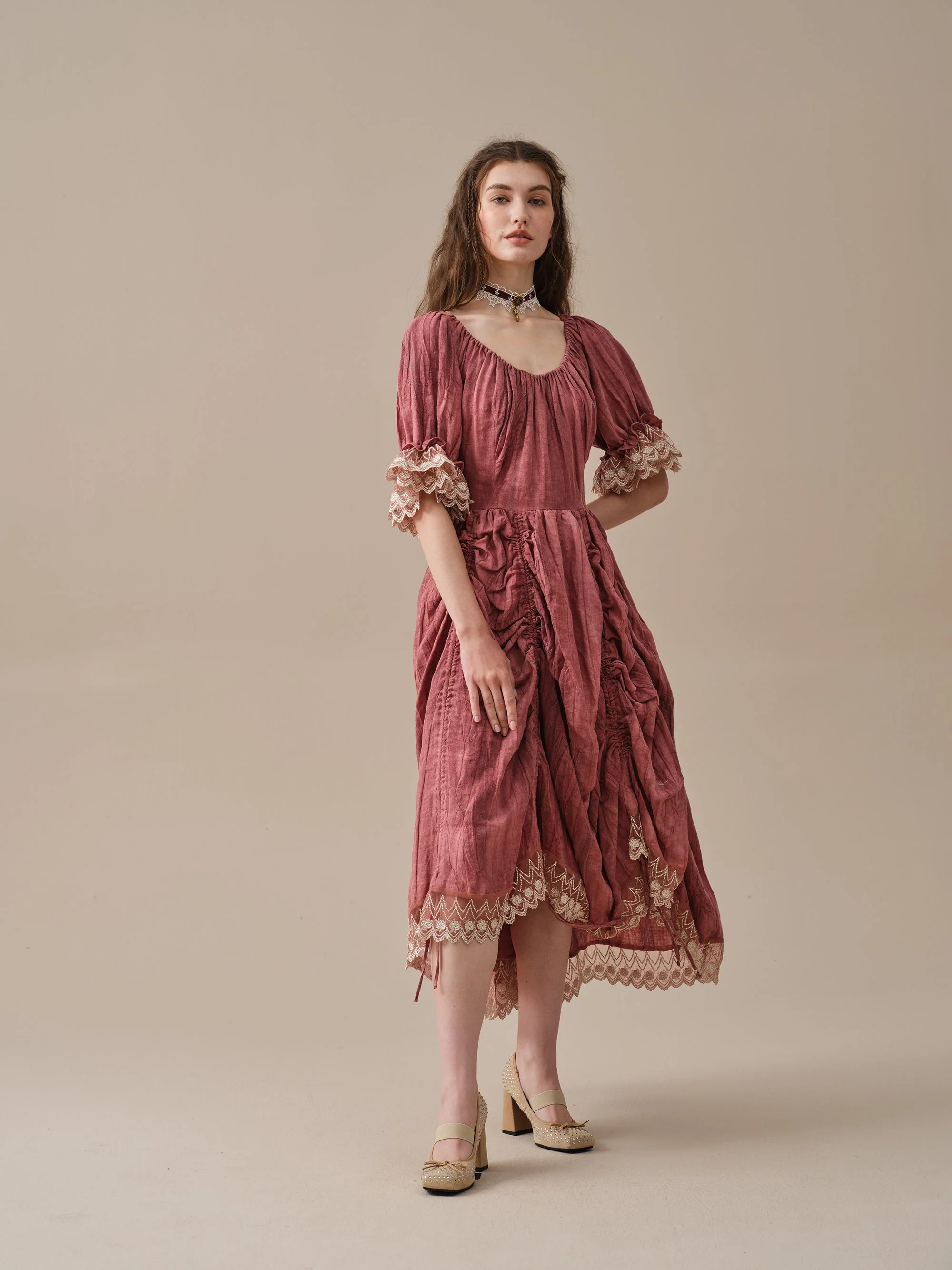 Elowen 27 | Lace Linen dress gown ( 2 way to wear ) - Image 11