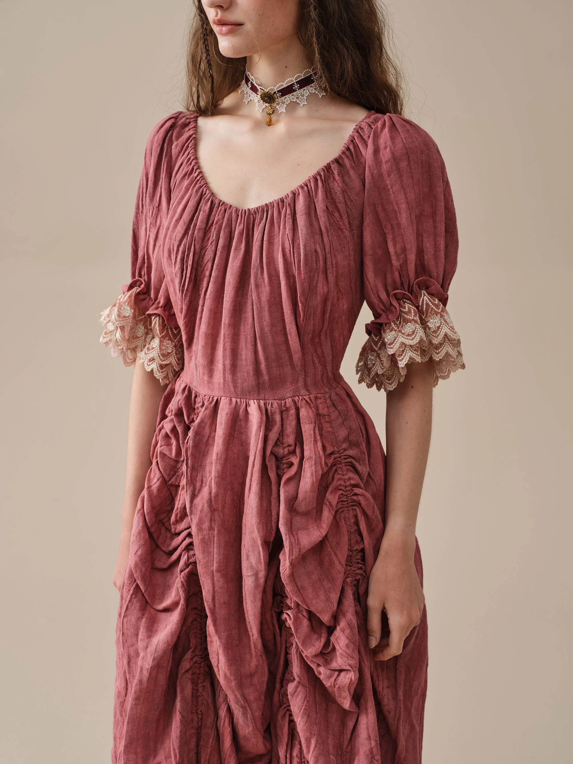 Elowen 27 | Lace Linen dress gown ( 2 way to wear ) - Image 12