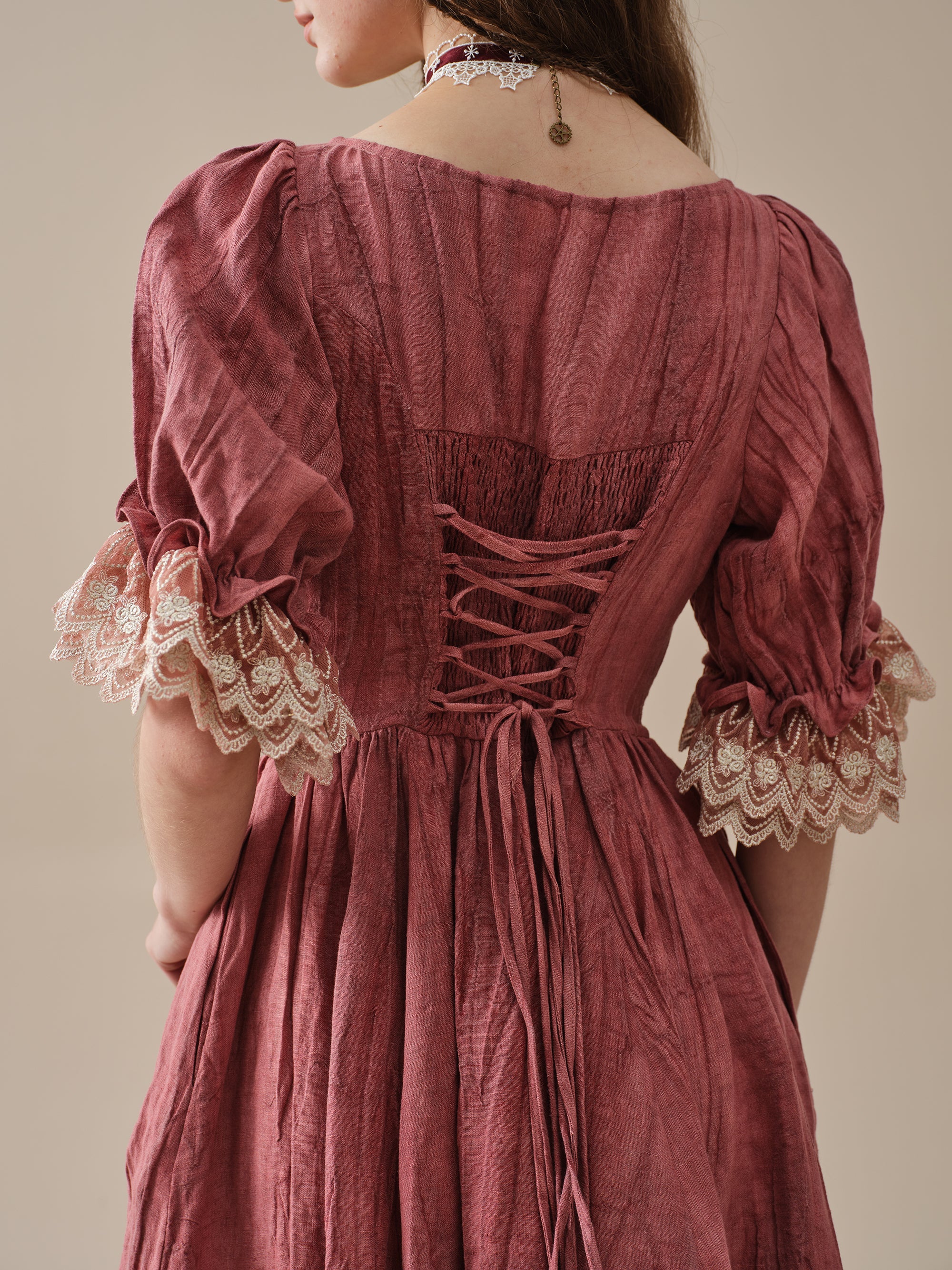 Elowen 27 | Lace Linen dress gown ( 2 way to wear ) - Image 13
