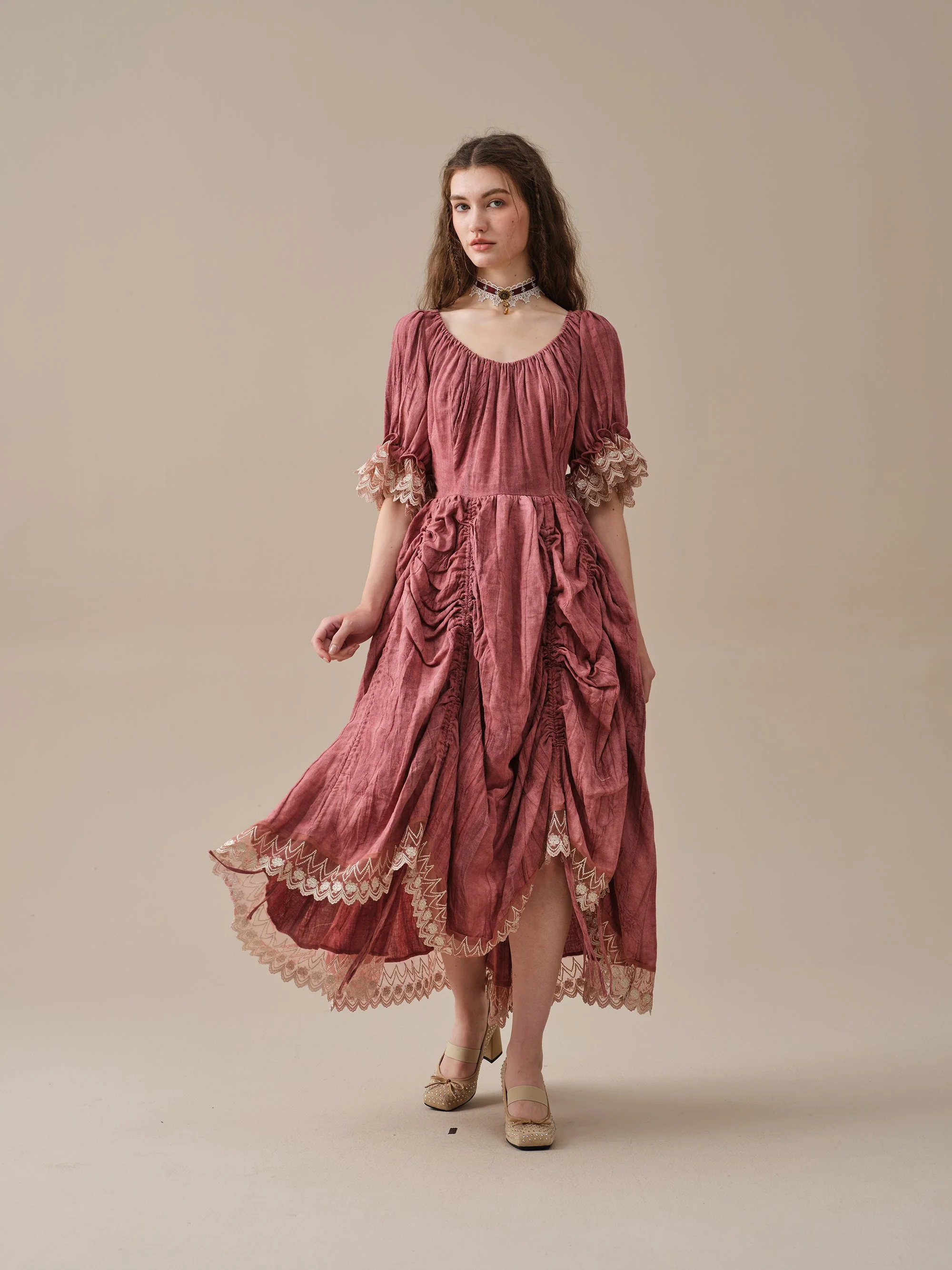 Elowen 27 | Lace Linen dress gown ( 2 way to wear ) - Image 15