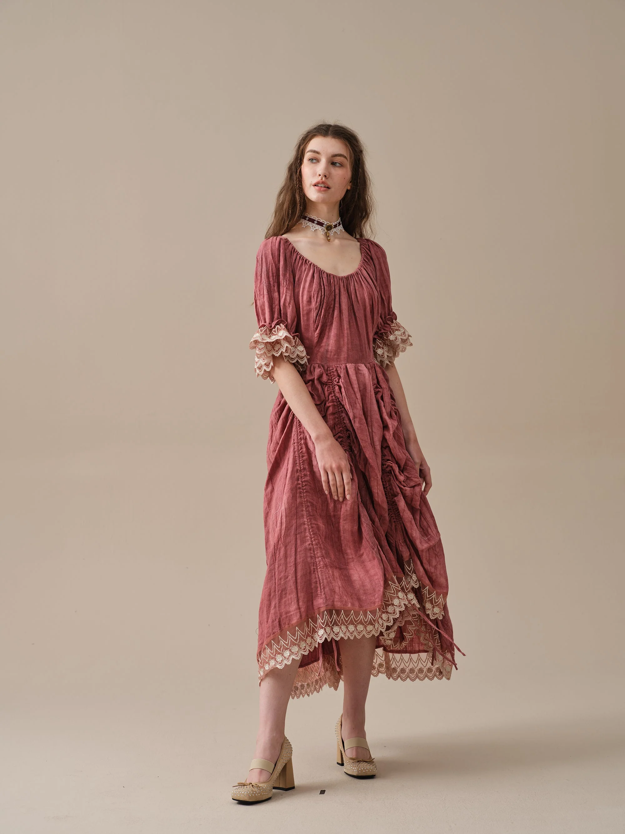 Elowen 27 | Lace Linen dress gown ( 2 way to wear ) - Image 16