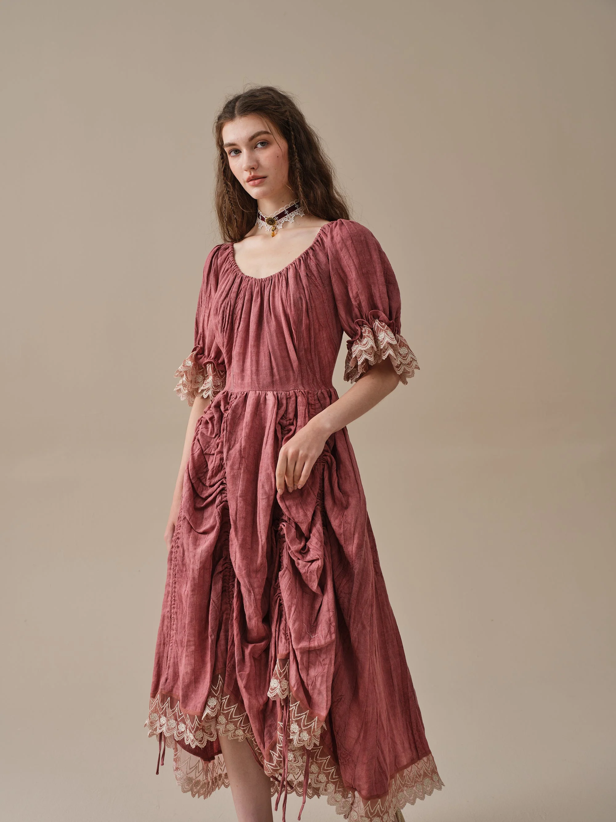Elowen 27 | Lace Linen dress gown ( 2 way to wear ) - Image 18